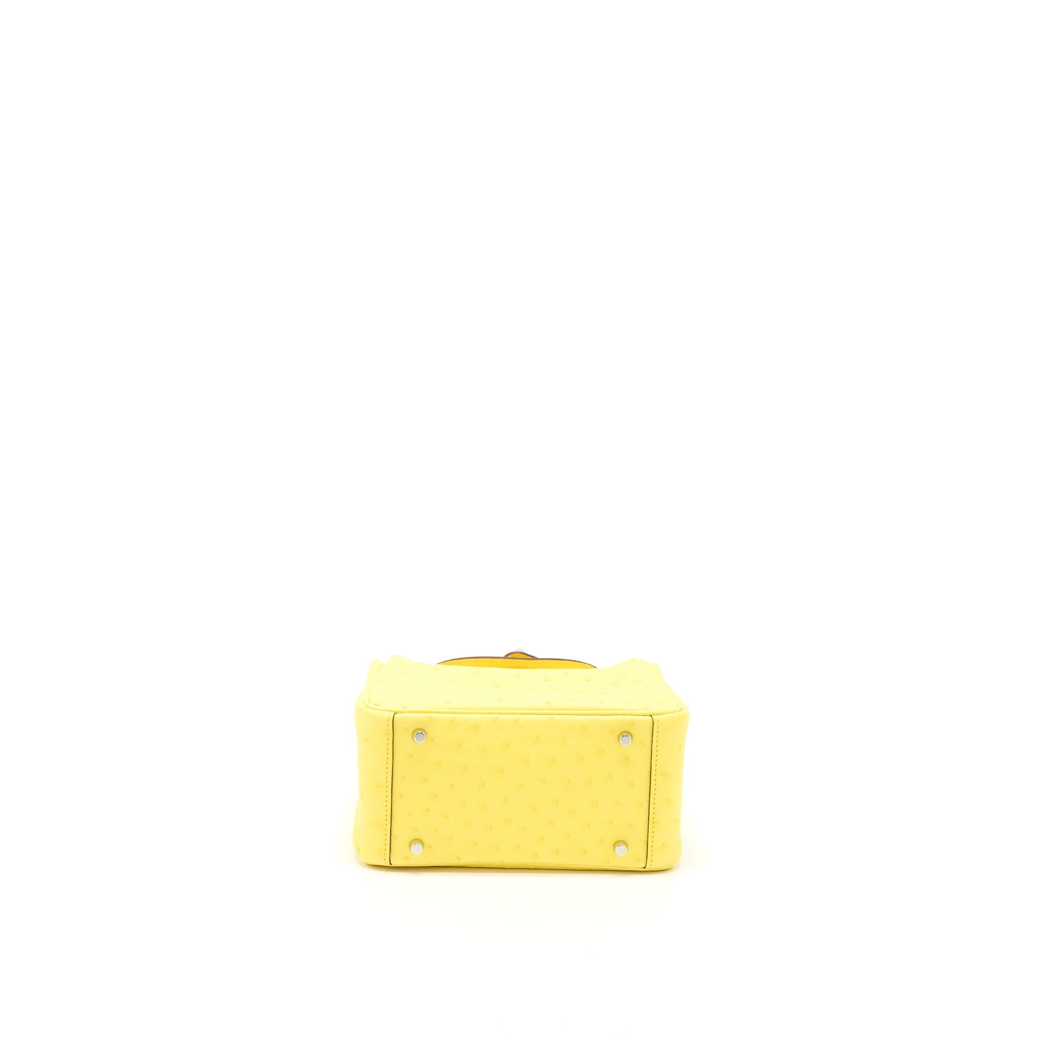 HERMES MINI LINDY OSTRICH JAUNE CITRON SHW