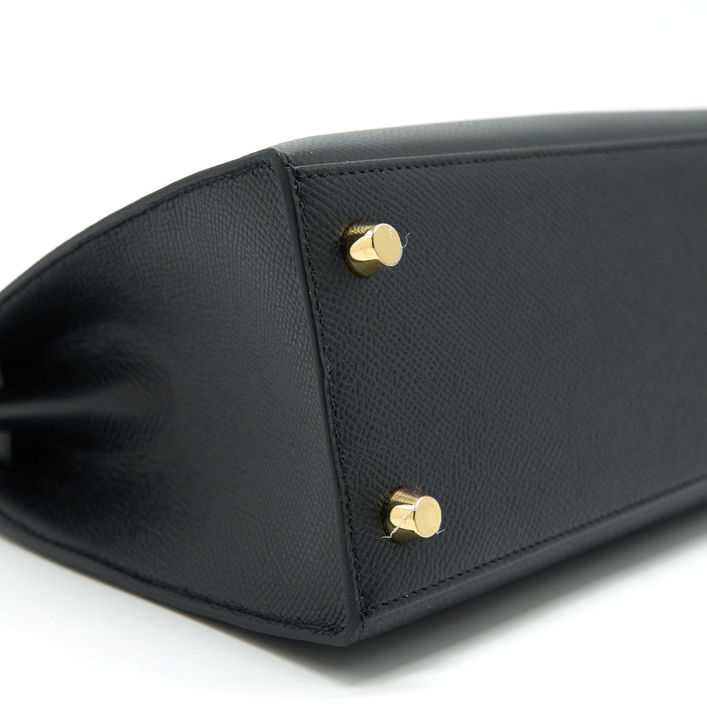 HERMES KELLY SELLIER 25 EPSOM BLACK GHW
