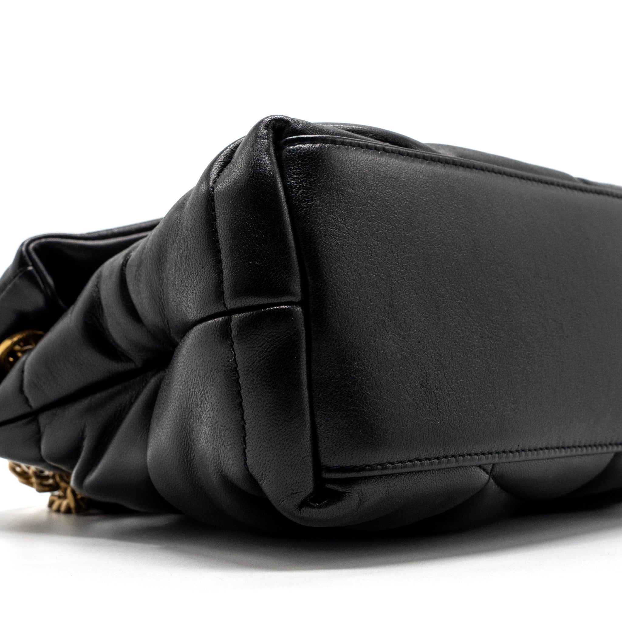 SAINT LAURENT/YSL SMALL PUFFER QUILTED NAPPA BLACK GHW