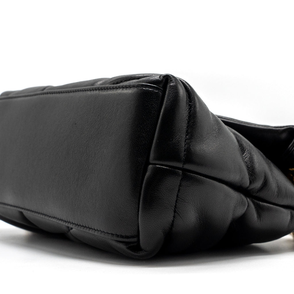 SAINT LAURENT/YSL SMALL PUFFER QUILTED NAPPA BLACK GHW