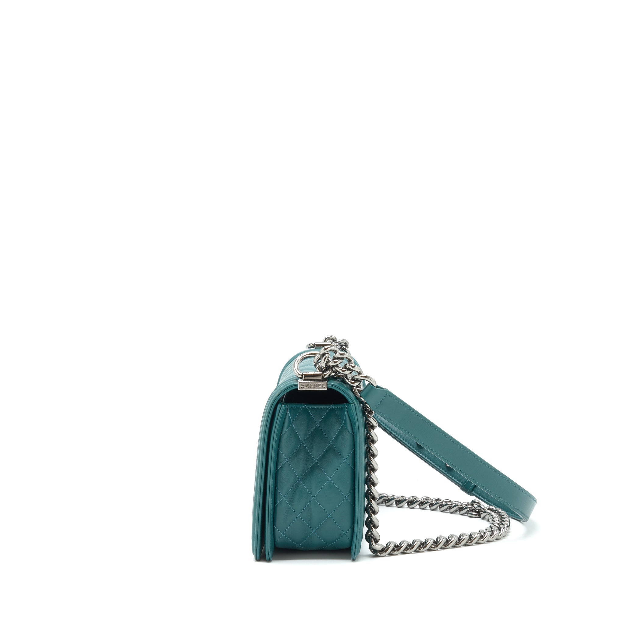 CHANEL MEDIUM BOY LAMBSKIN GREEN SHW