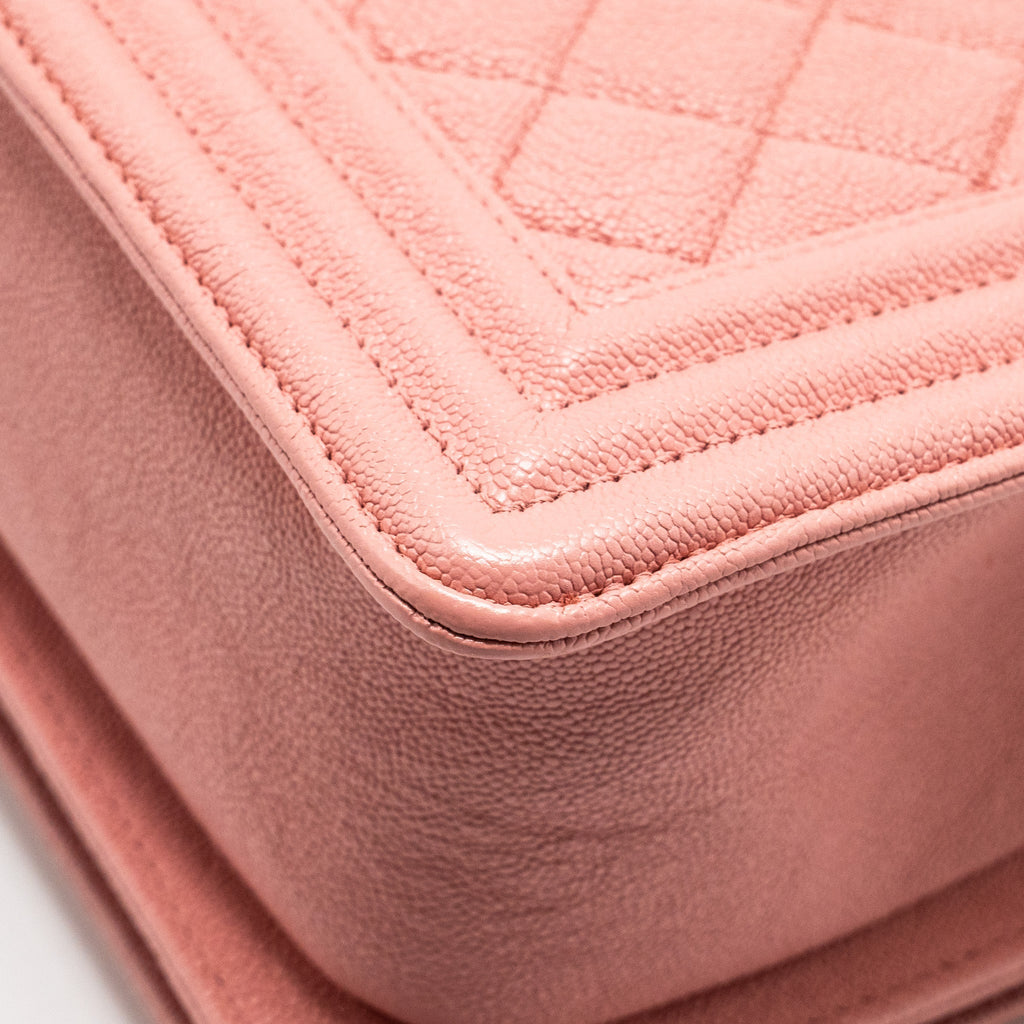 CHANEL MEDIUM BOY BAG CAVIAR PINK LGHW
