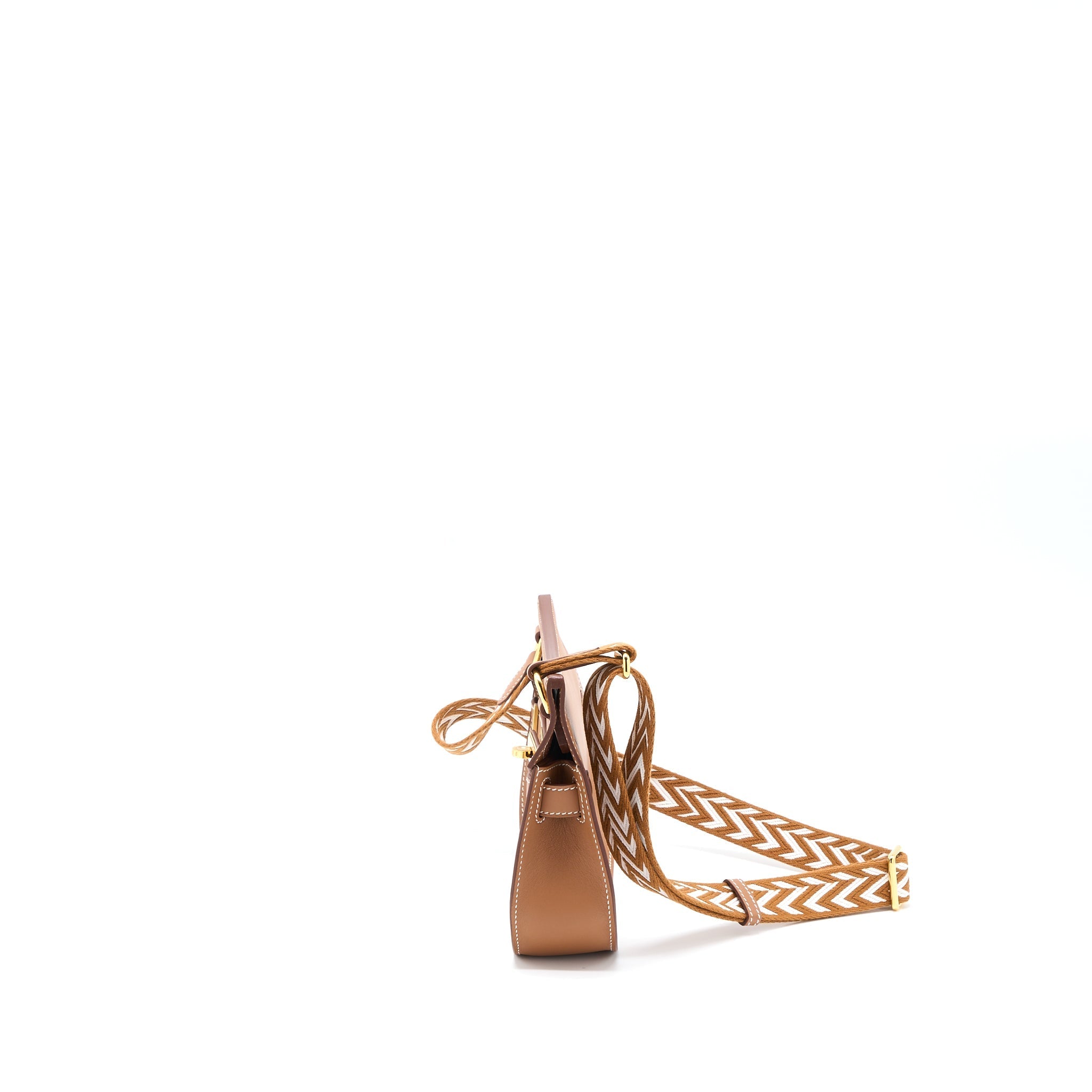 HERMES MINI JYPSIERE SWIFT/SANGLE STRAP GOLD/GOLD-BLANC GHW