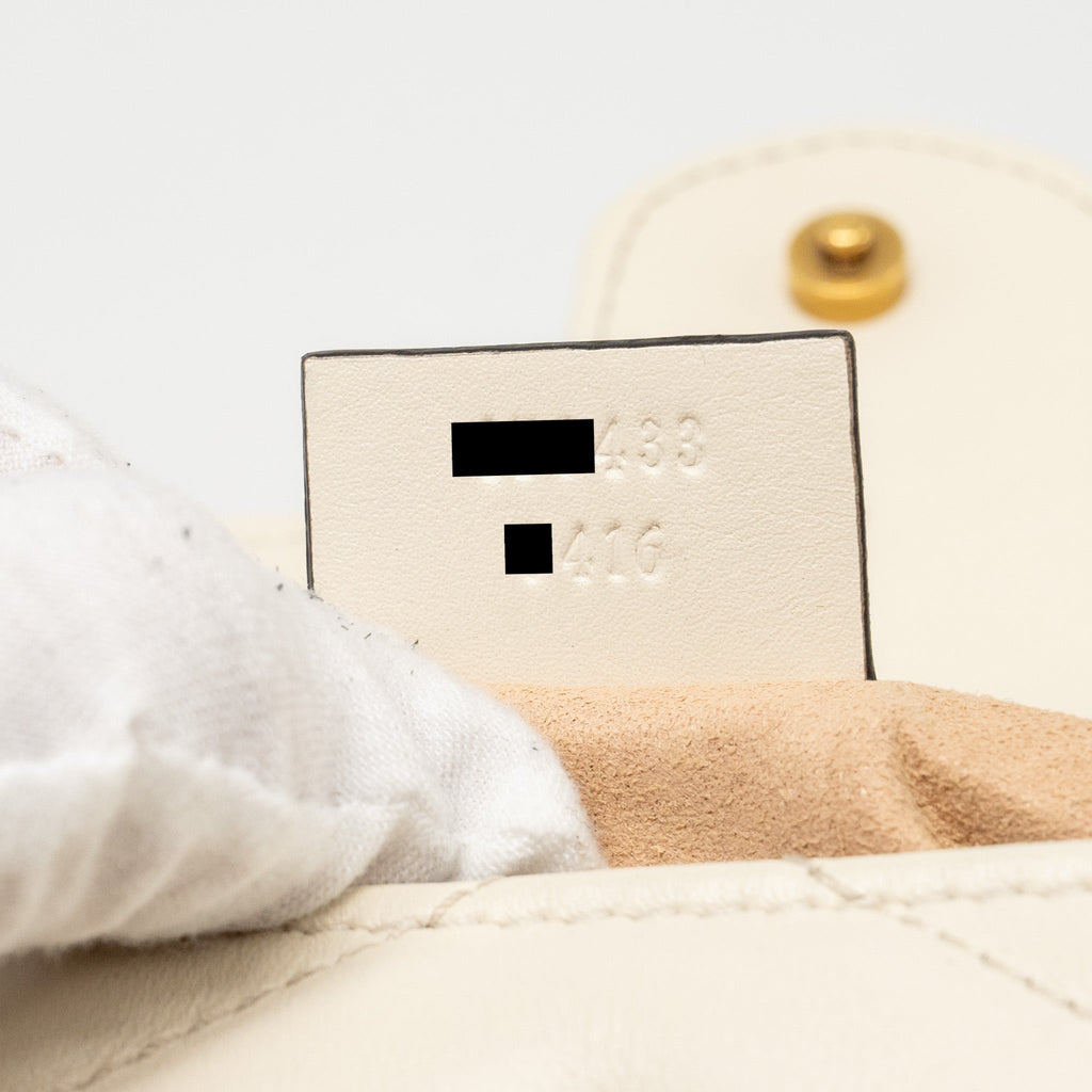 GUCCI GG MARMONT SUPER MINI CALFSKIN WHITE GHW