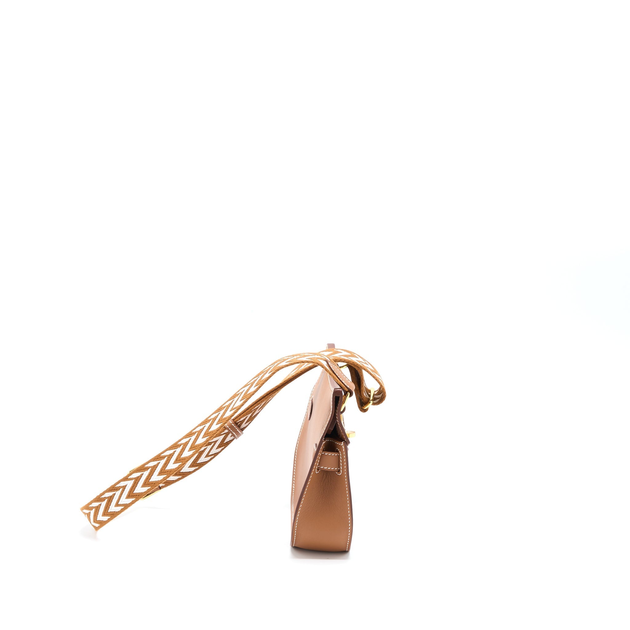 HERMES MINI JYPSIERE SWIFT/SANGLE STRAP GOLD/GOLD-BLANC GHW