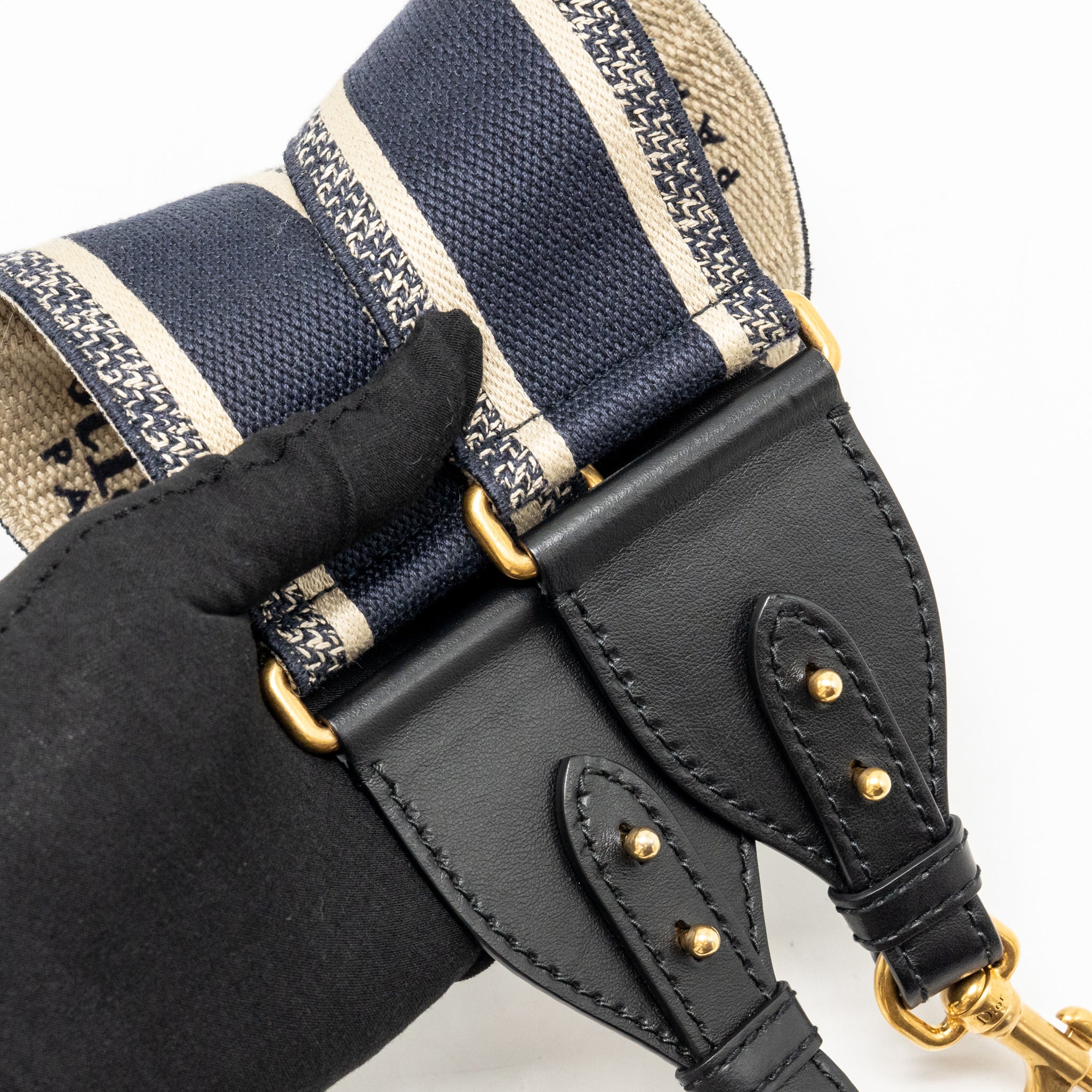 DIOR MINI SADDLE BAG OBLIQUE JACQUARD CANVAS BLUE GHW