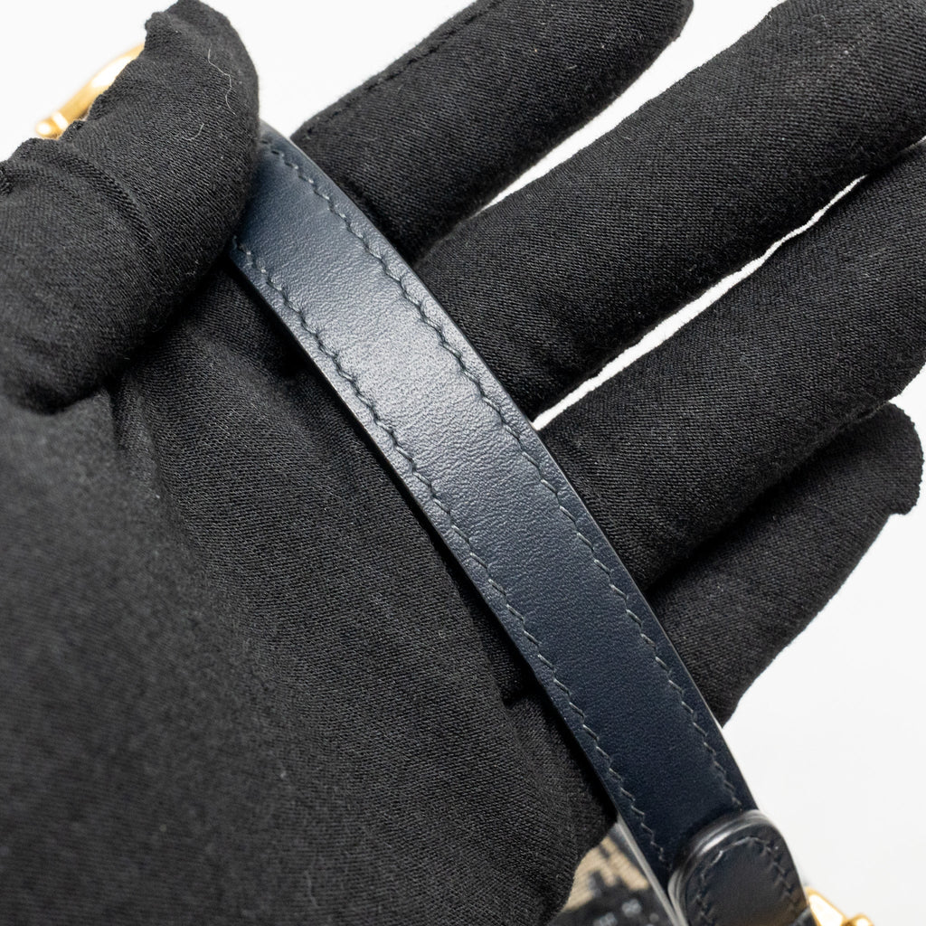 DIOR MINI SADDLE BAG OBLIQUE JACQUARD CANVAS BLUE GHW