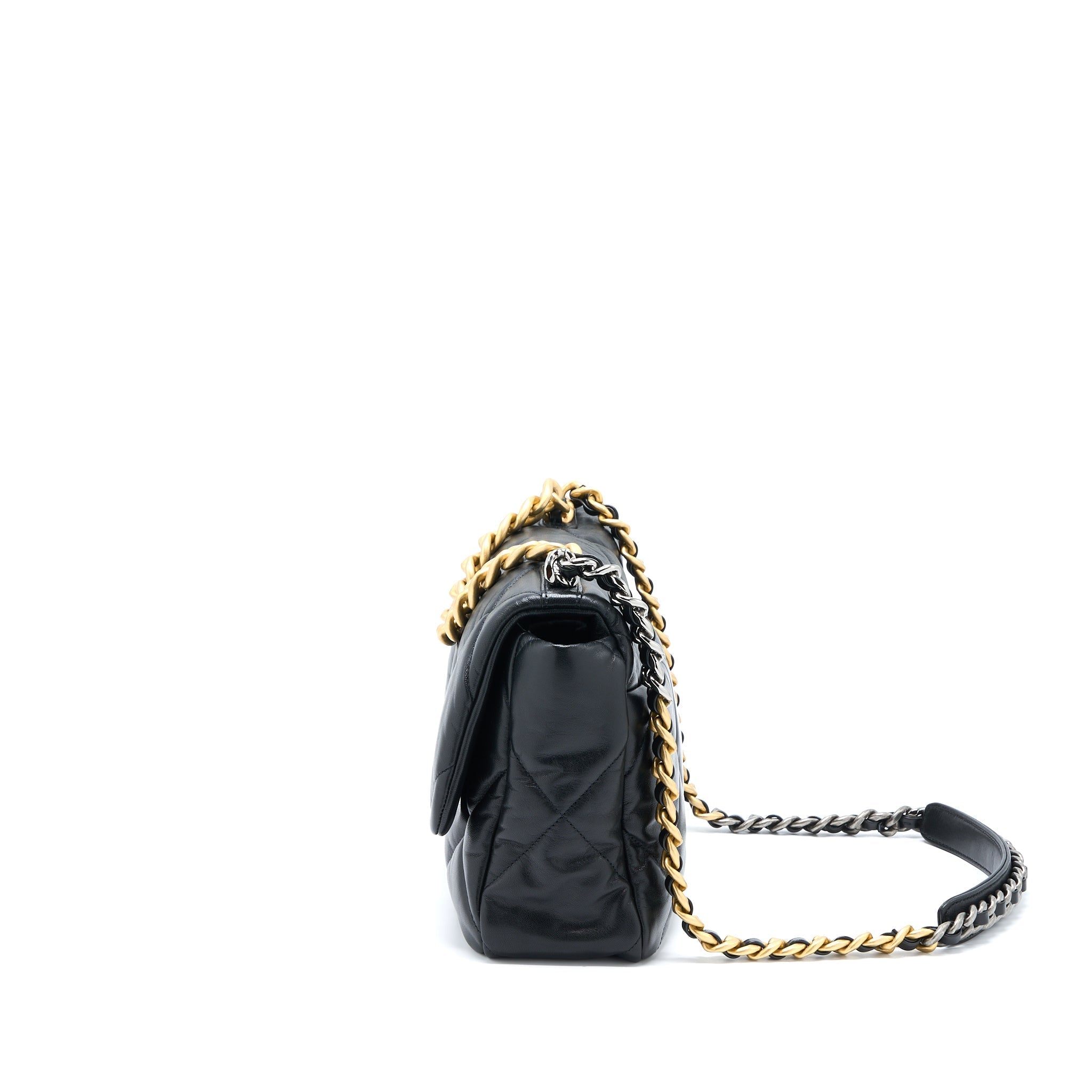 CHANEL MEDIUM 19 BAG GOATSKIN BLACK MULTICOLOUR HARDWARE