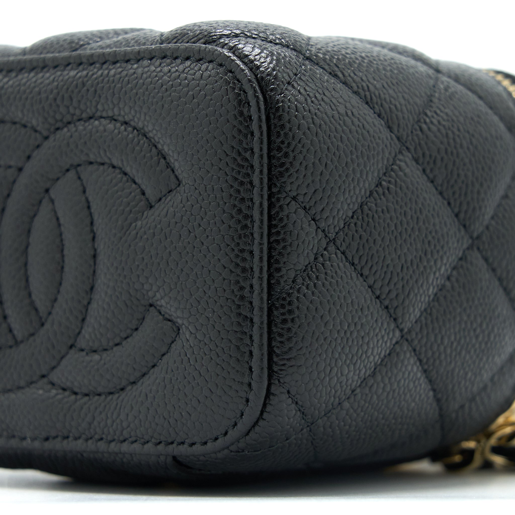 CHANEL 23P COCO LOVE MINI VANITY CASE CAVIAR BLACK GHW (MICROCHIP)