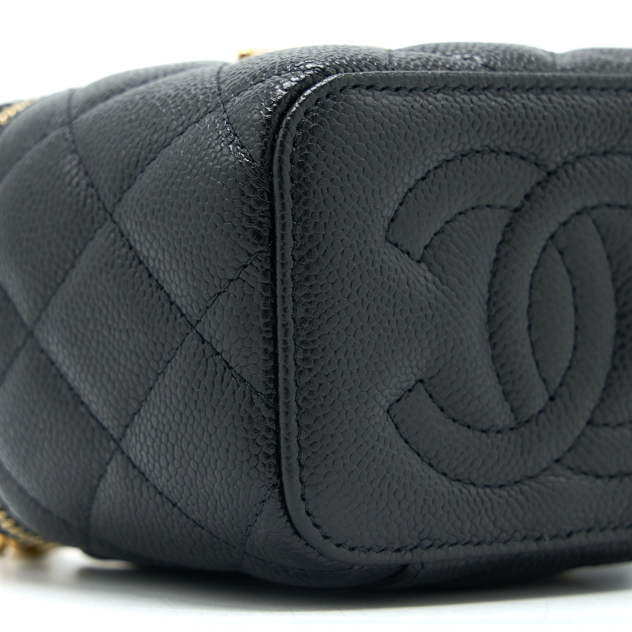 CHANEL 23P COCO LOVE MINI VANITY CASE CAVIAR BLACK GHW (MICROCHIP)