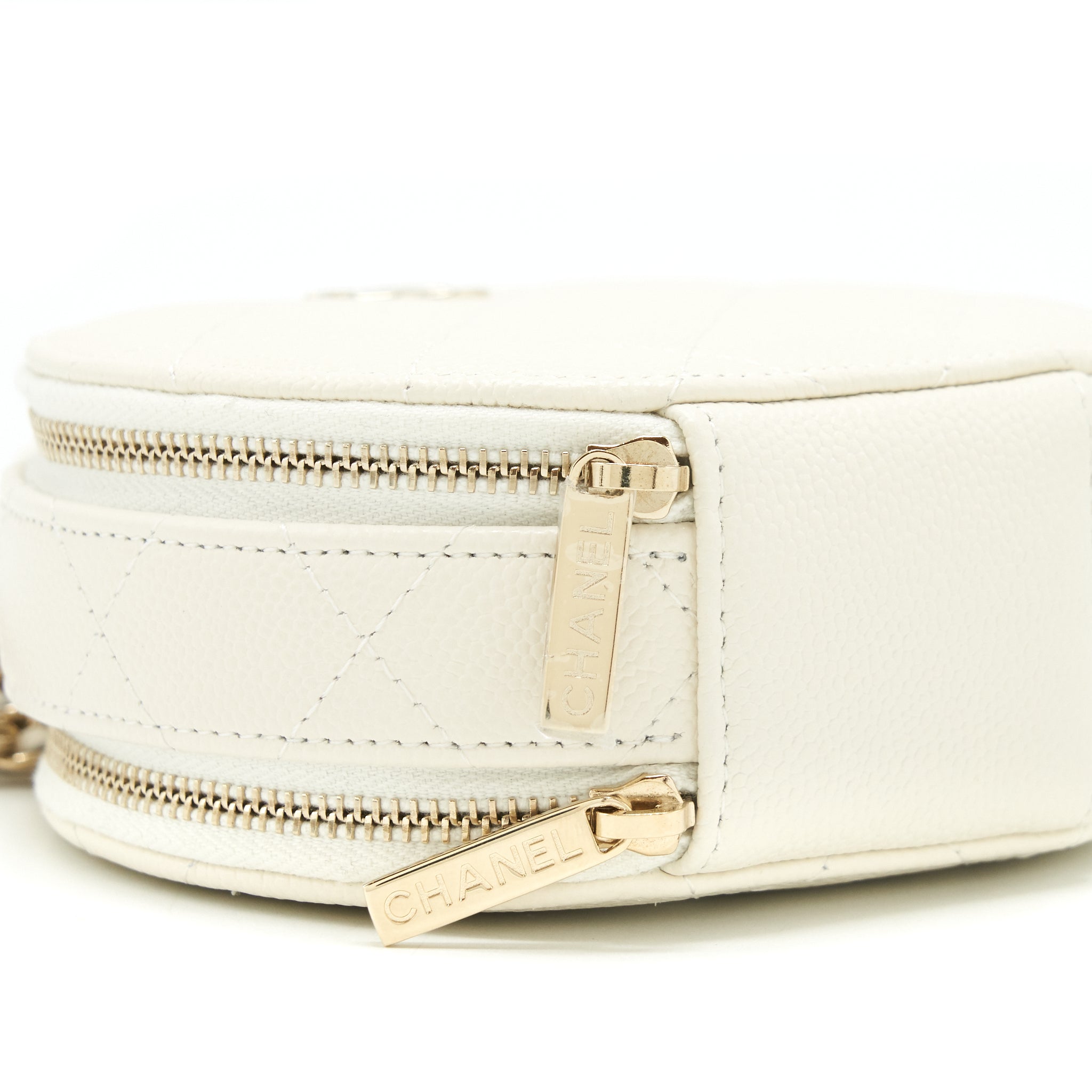 CHANEL CLUTCH WITH CHAIN CAVIAR WHITE LGHW