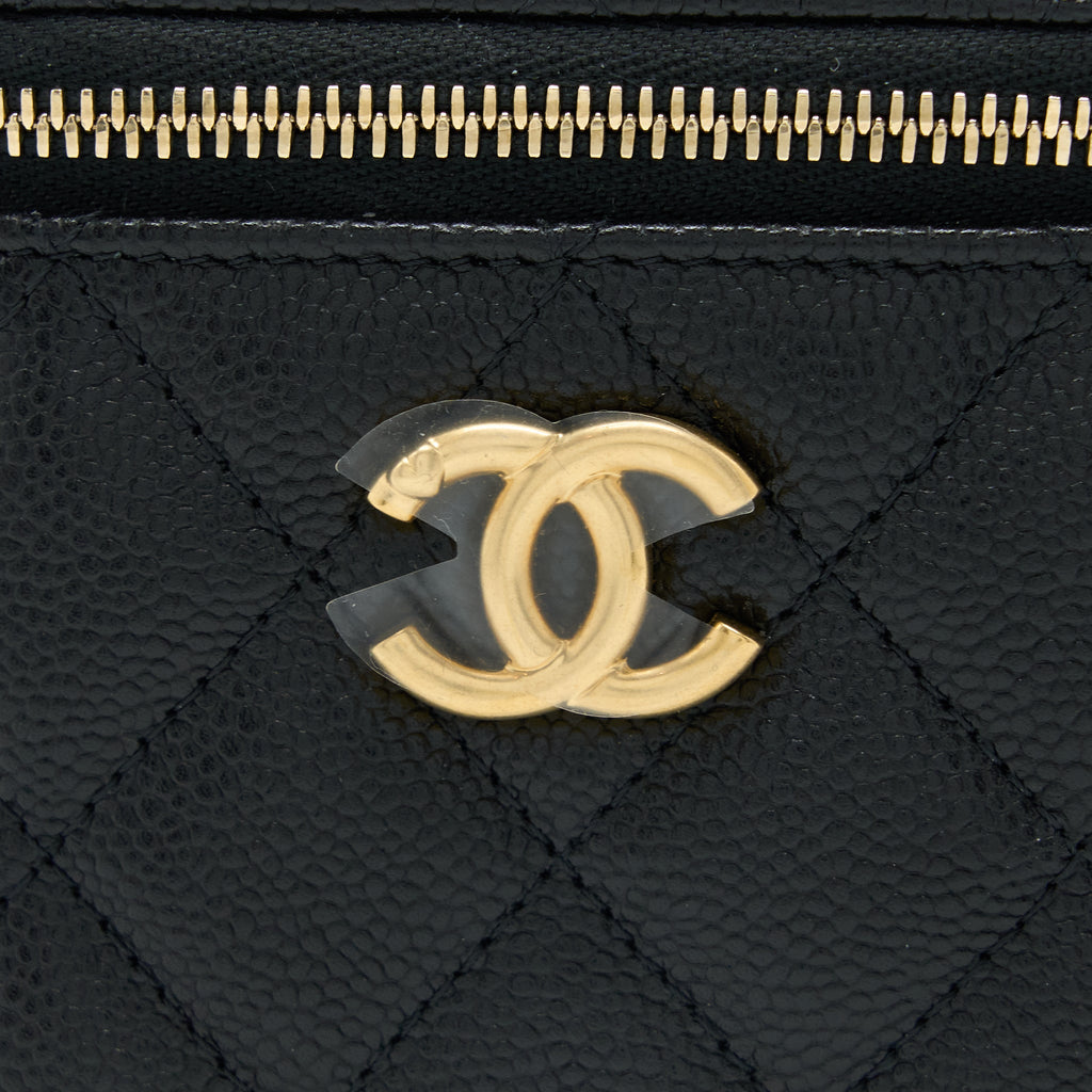 CHANEL 23P COCO LOVE MINI VANITY CASE CAVIAR BLACK GHW (MICROCHIP)