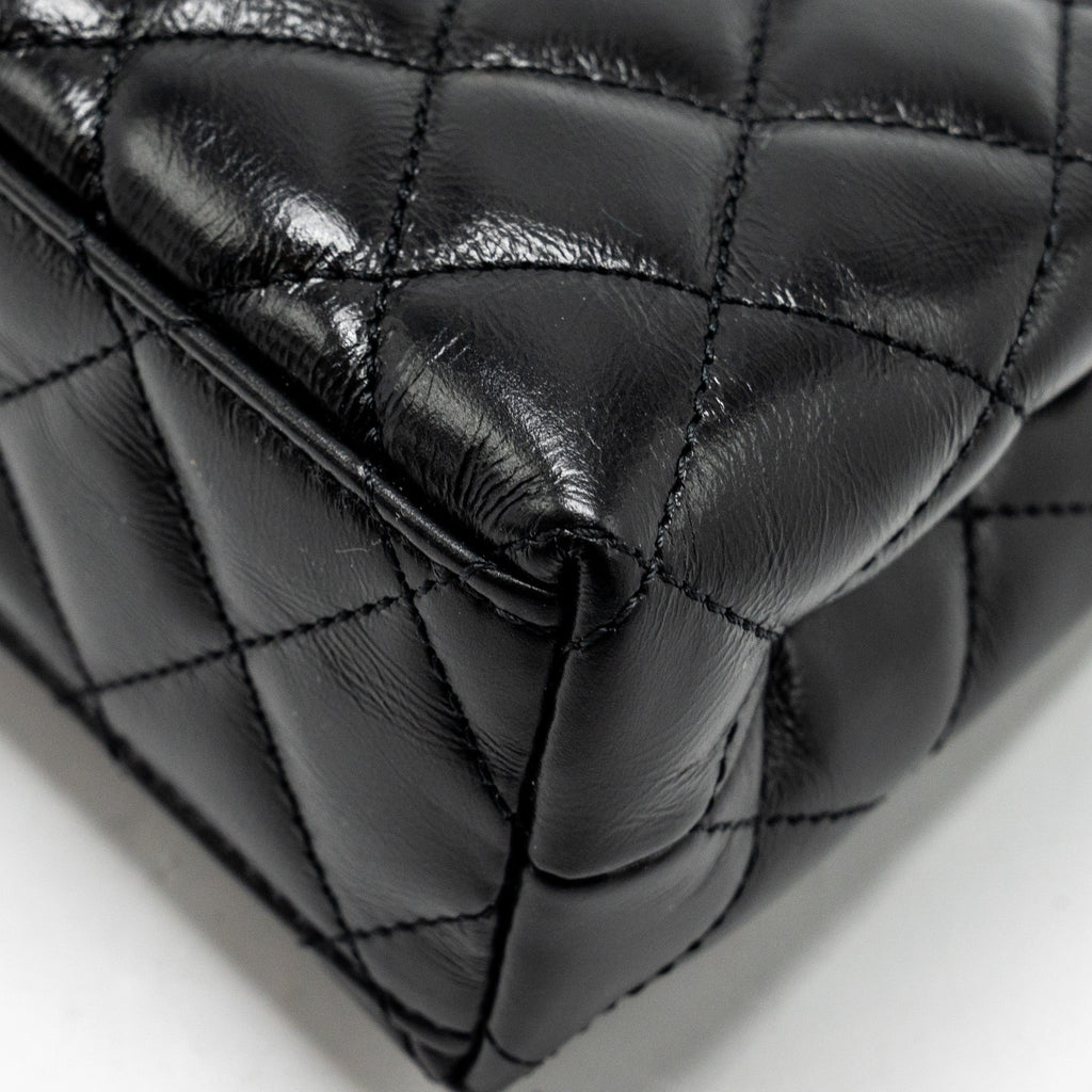 CHANEL 24A MINI SHOPPING TOTE/ MINI KELLY CALFSKIN BLACK GHW (MICROCHIP)
