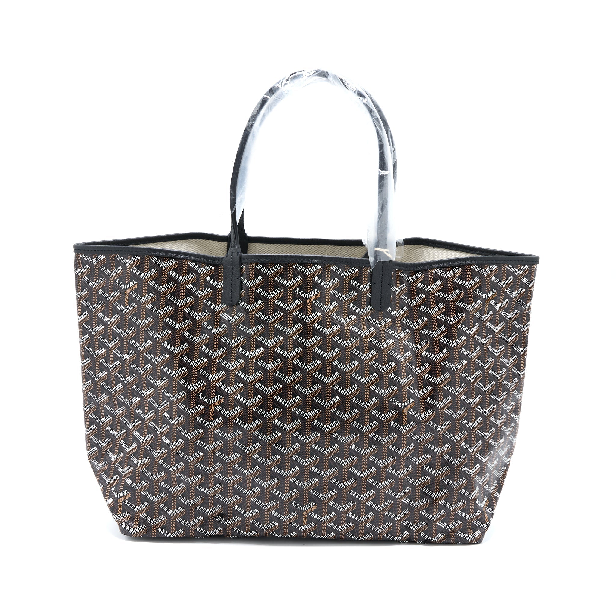 GOYARD SAINT LOUIS PM TOTE BAG GOYARDINE CANVAS BLACK