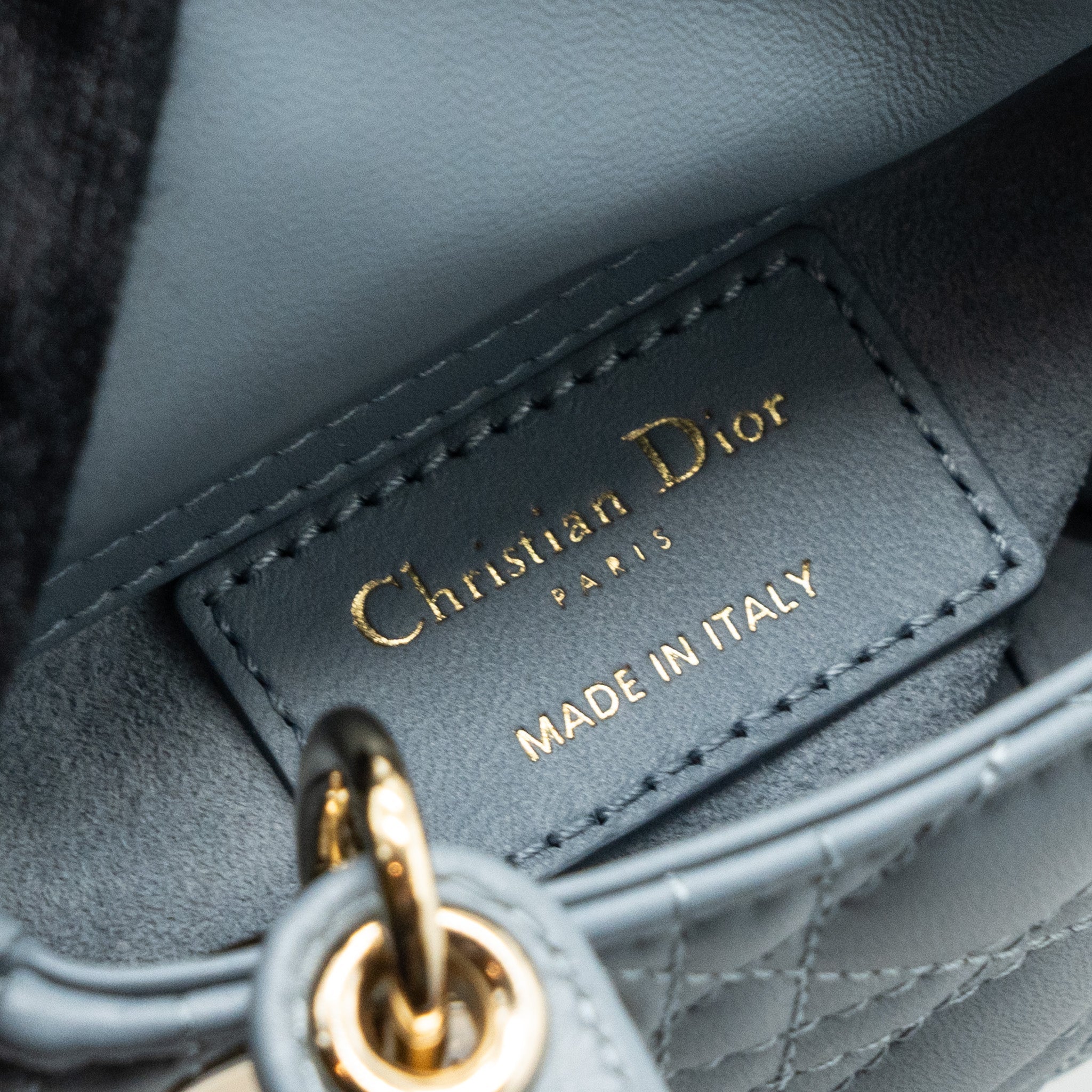 DIOR MICRO LADY DIOR BAG CANNAGE LAMBSKIN CLOUD BLUE LGHW