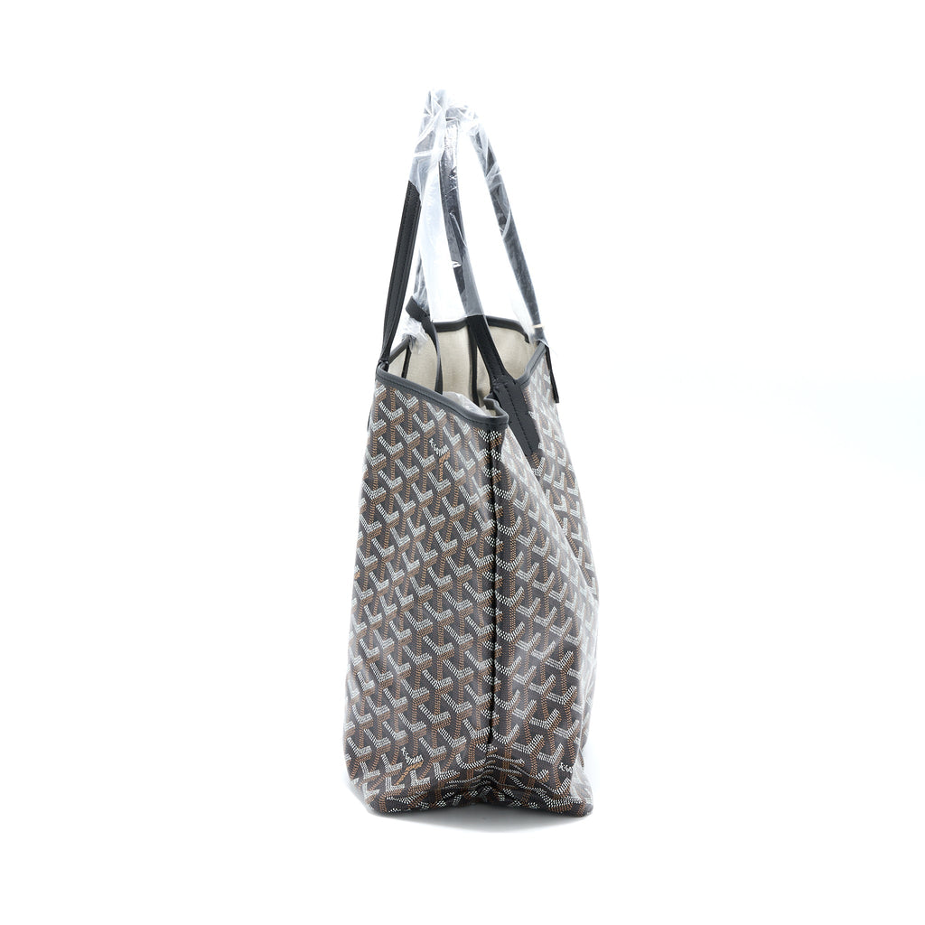 GOYARD SAINT LOUIS PM TOTE BAG GOYARDINE CANVAS BLACK