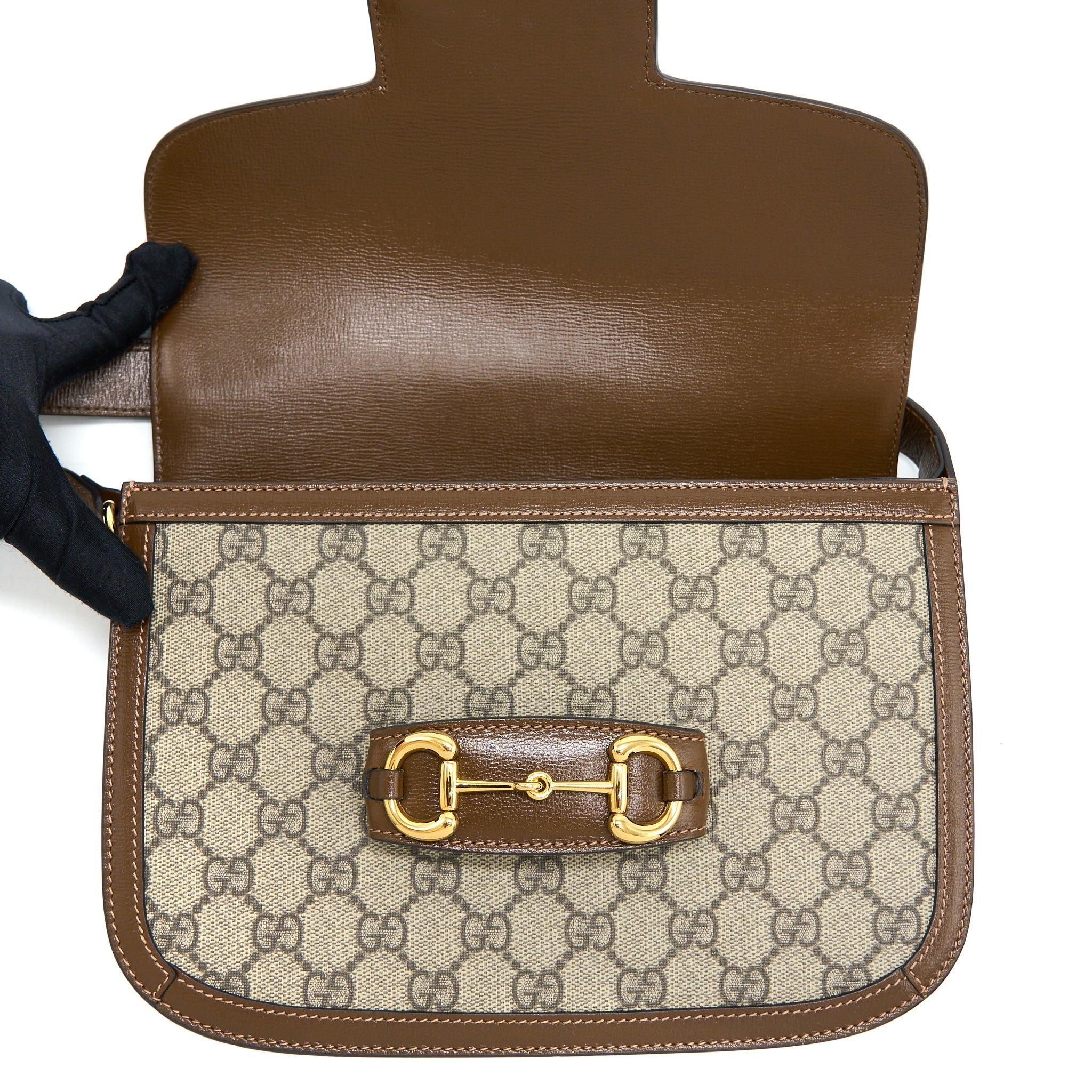 GUCCI HORSEBIT 1955 SHOULDER BAG GG SUPREME GHW