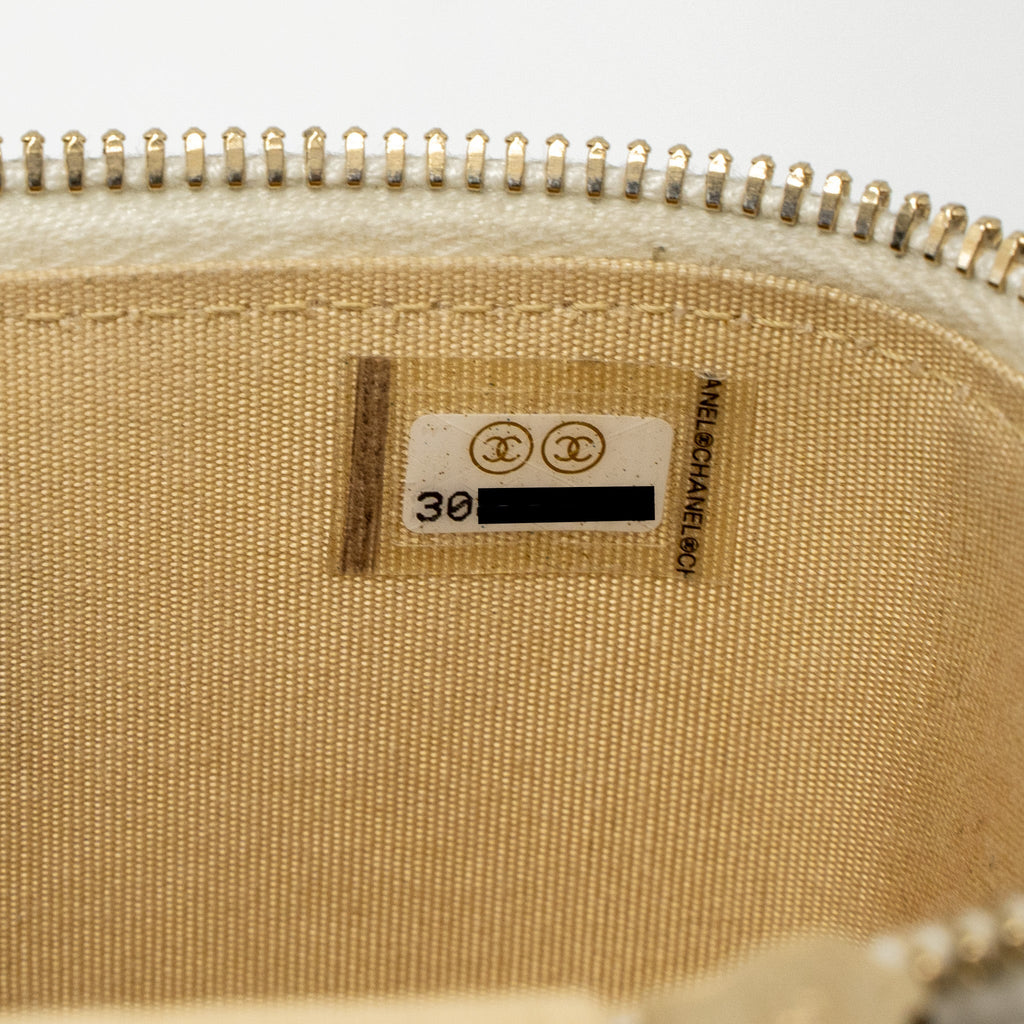 CHANEL PEARL CRUSH MINI VANITY LAMBSKIN WHITE BRUSHED GHW