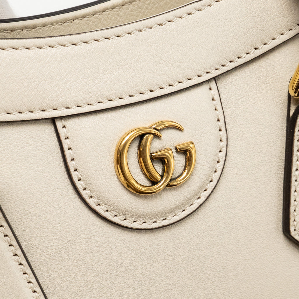 GUCCI SMALL DIANA TOTE BAG CALFSKIN WHITE GHW