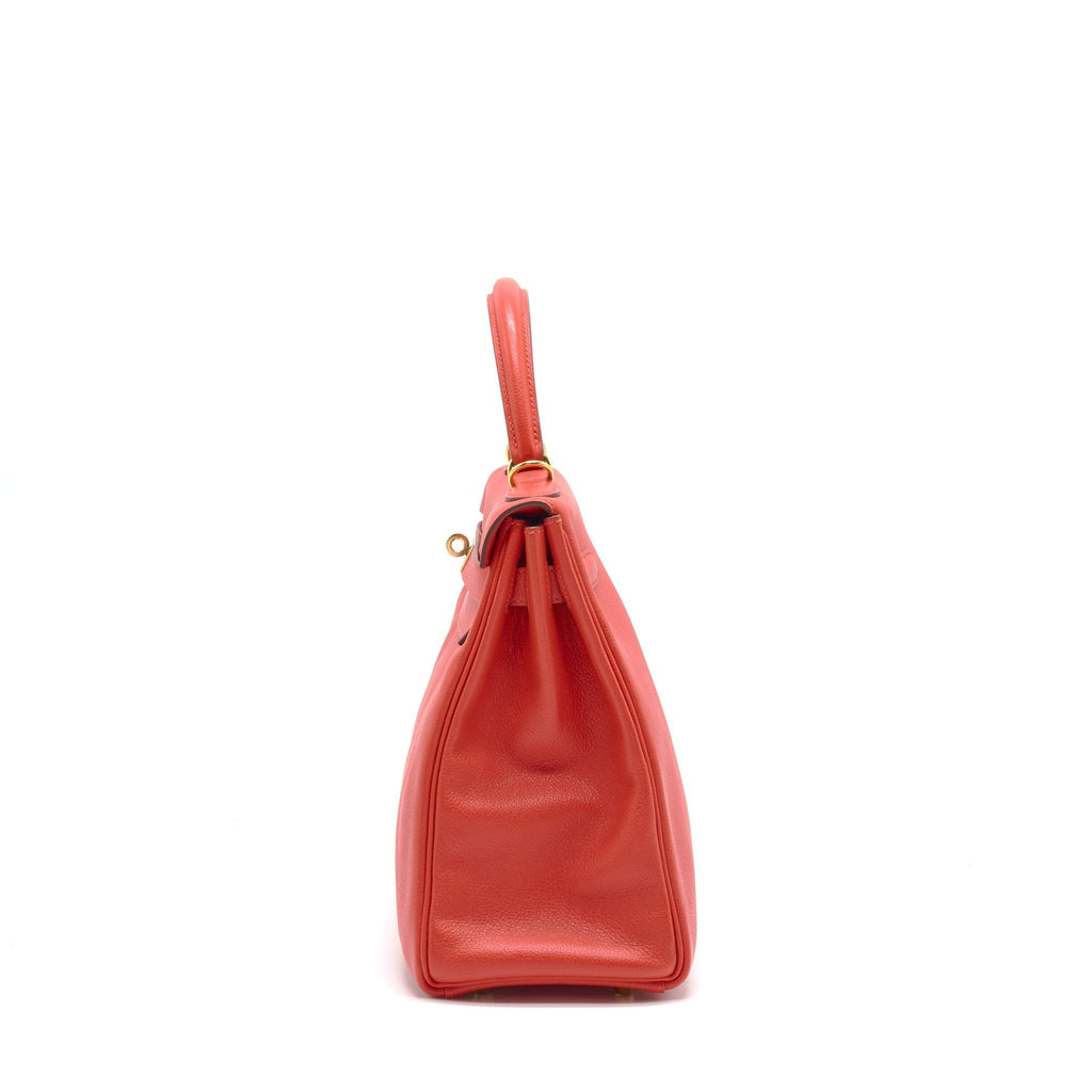 HERMES KELLY 32 EVERCOLOR S5 ROUGE TOMATE GHW