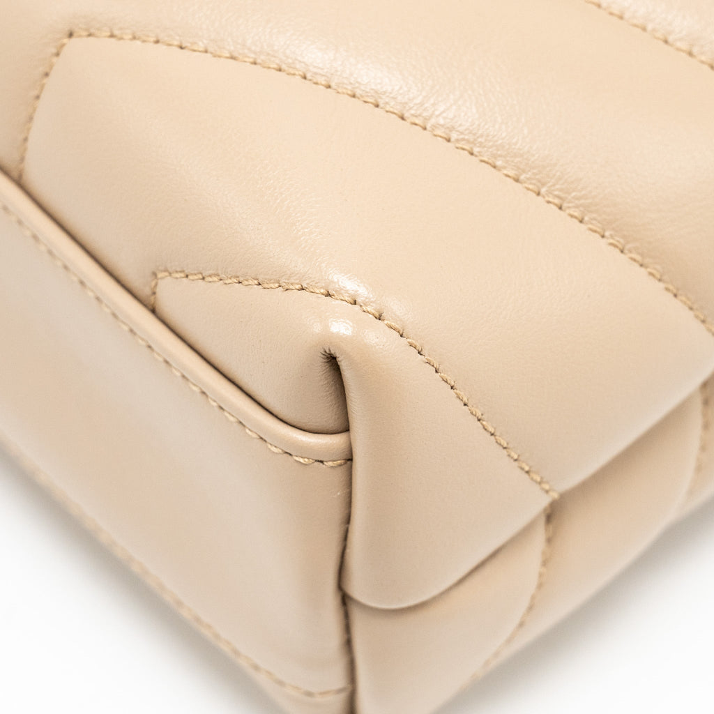 SAINT LAURENT/ YSL LOULOU TOY STRAP BAG CALFSKIN BEIGE GHW