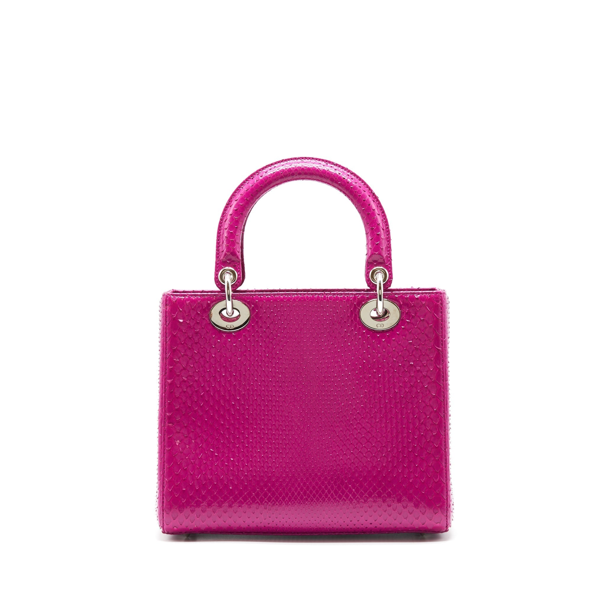 DIOR MEDIUM LADY DIOR BAG PYTHON DARK PINK SHW