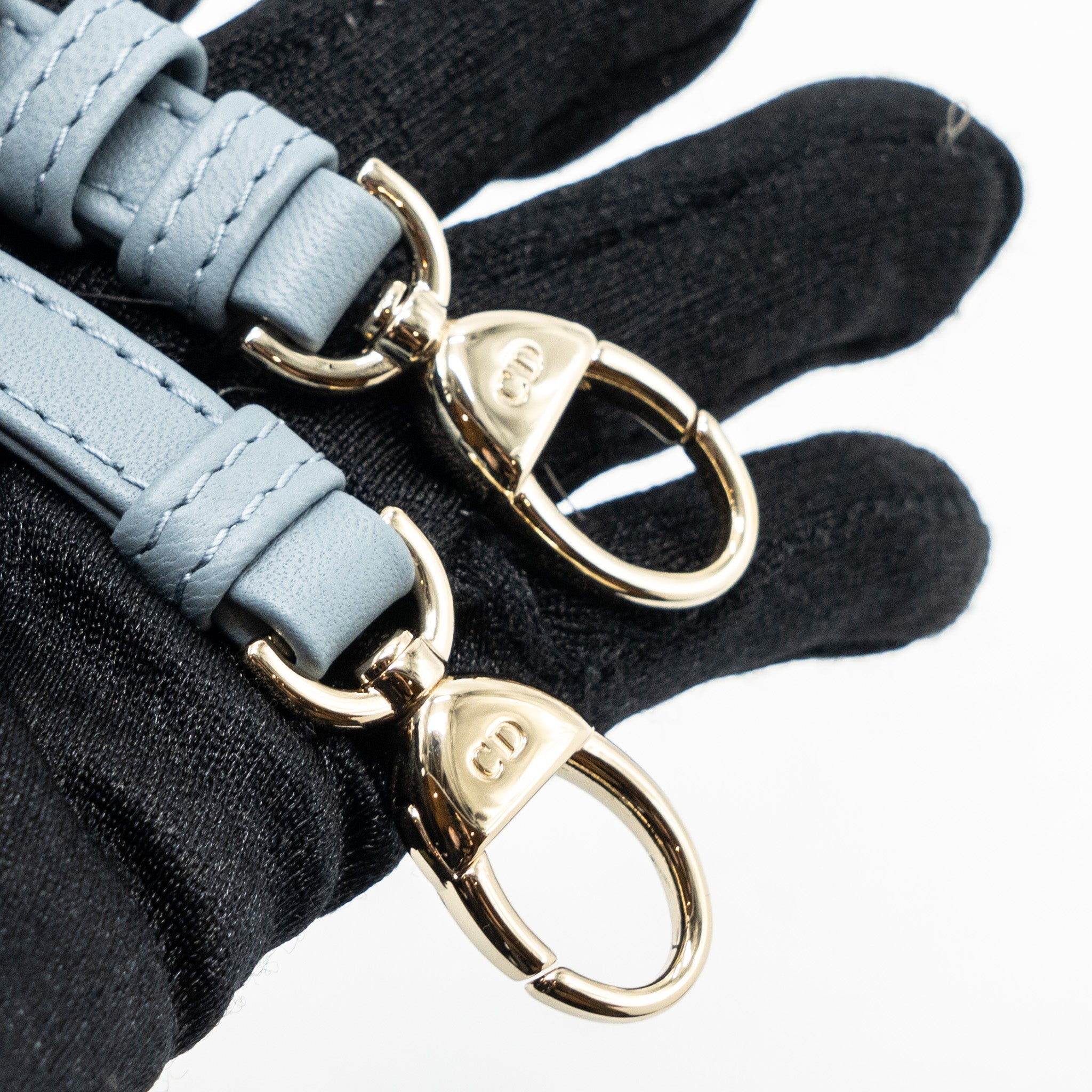 DIOR MICRO LADY DIOR BAG CANNAGE LAMBSKIN CLOUD BLUE LGHW