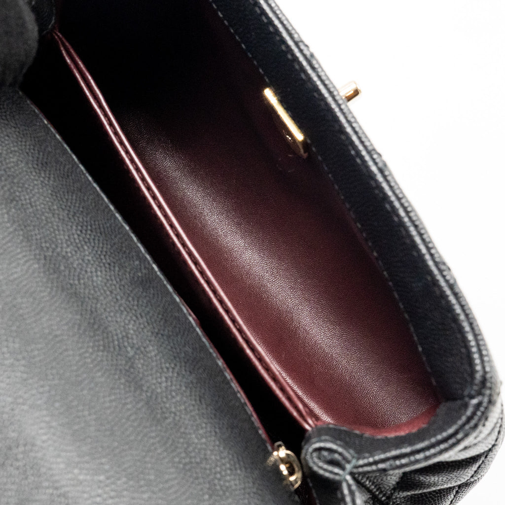CHANEL SMALL COCO HANDLE CAVIAR BLACK LGHW (MICROCHIP)