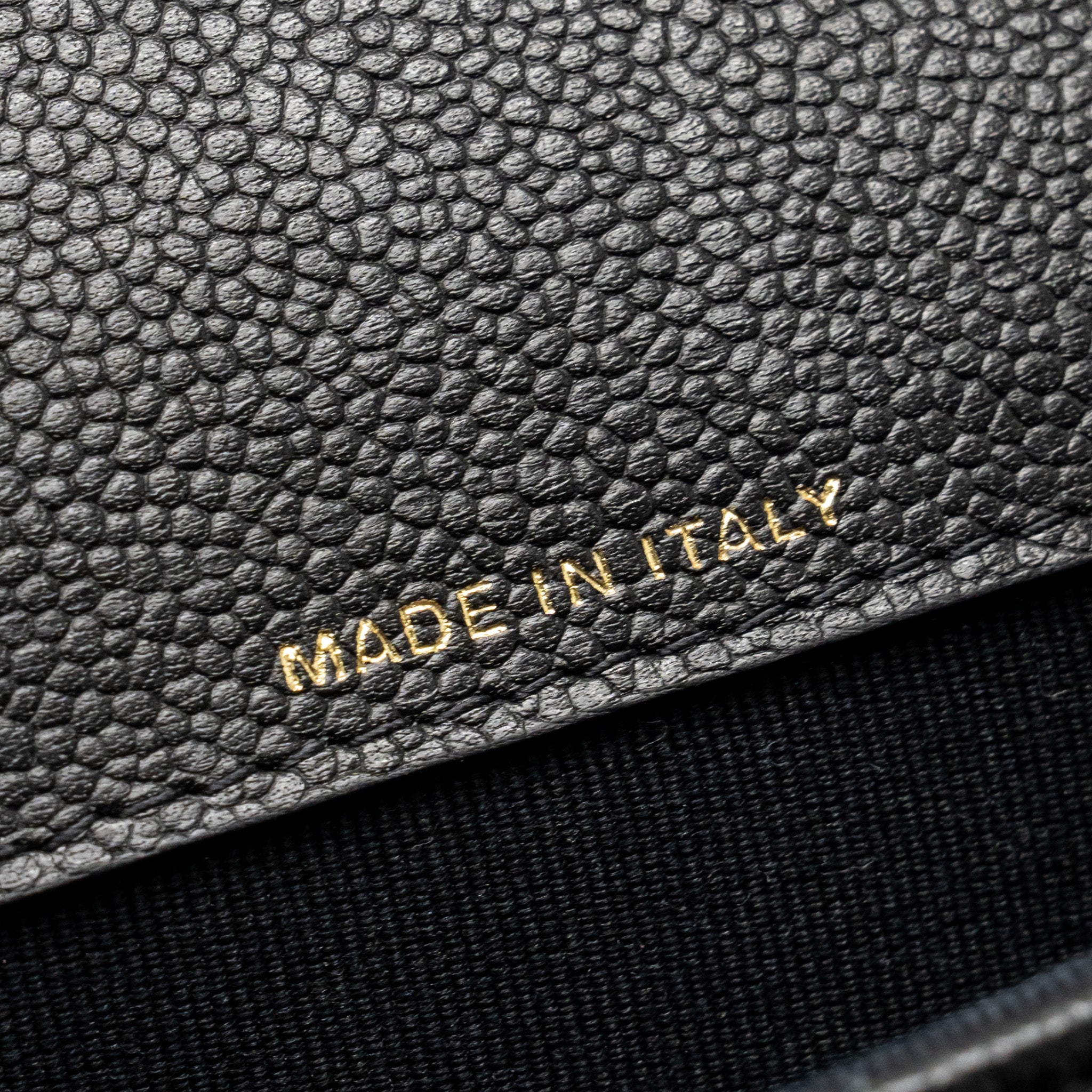 CHANEL COCO LOVE MINI FLAP WALLET WITH CHAIN CAVIAR BLACK GHW (MICROCHIP)