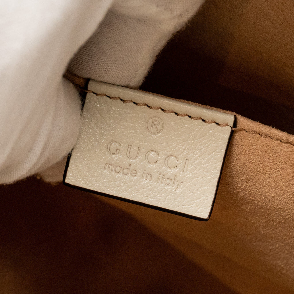 GUCCI SMALL DIANA TOTE BAG CALFSKIN WHITE GHW