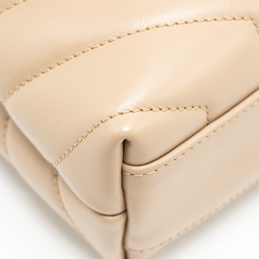 SAINT LAURENT/ YSL LOULOU TOY STRAP BAG CALFSKIN BEIGE GHW