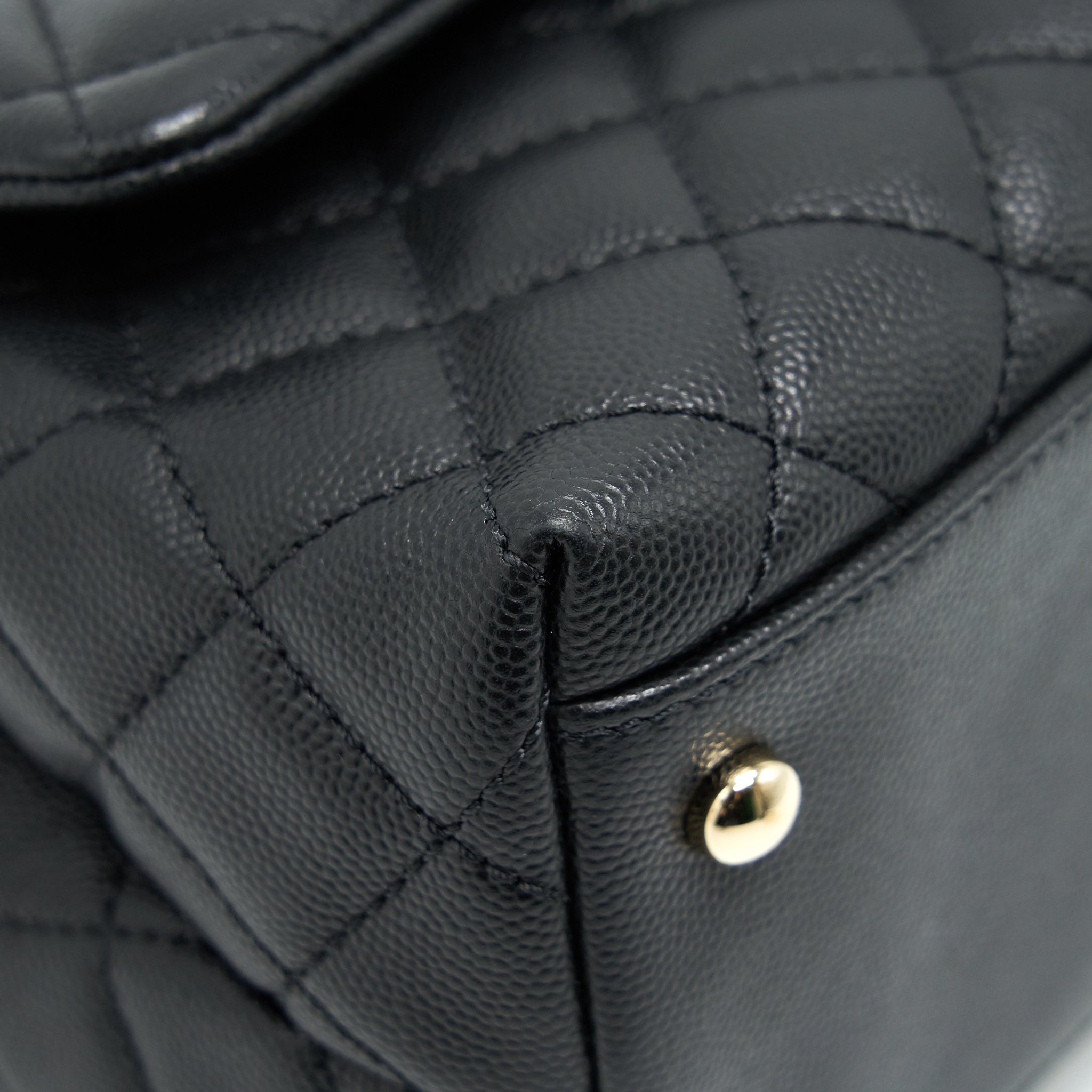 CHANEL SMALL COCO HANDLE FLAP BAG CAVIAR BLACK LGHW