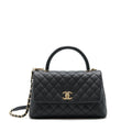 CHANEL MEDIUM COCO HANDLE CAVIAR BLACK LGHW
