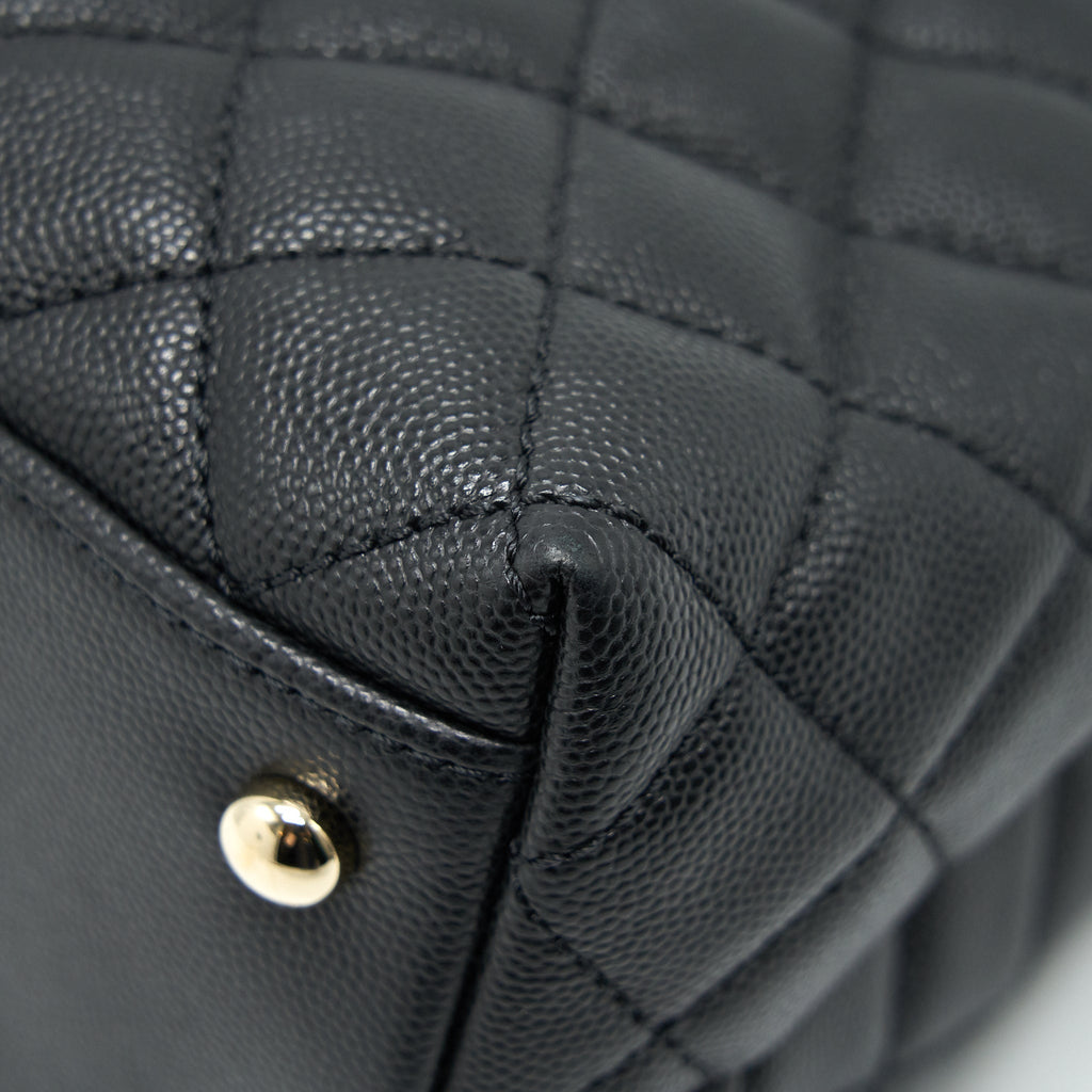 CHANEL SMALL COCO HANDLE FLAP BAG CAVIAR BLACK LGHW