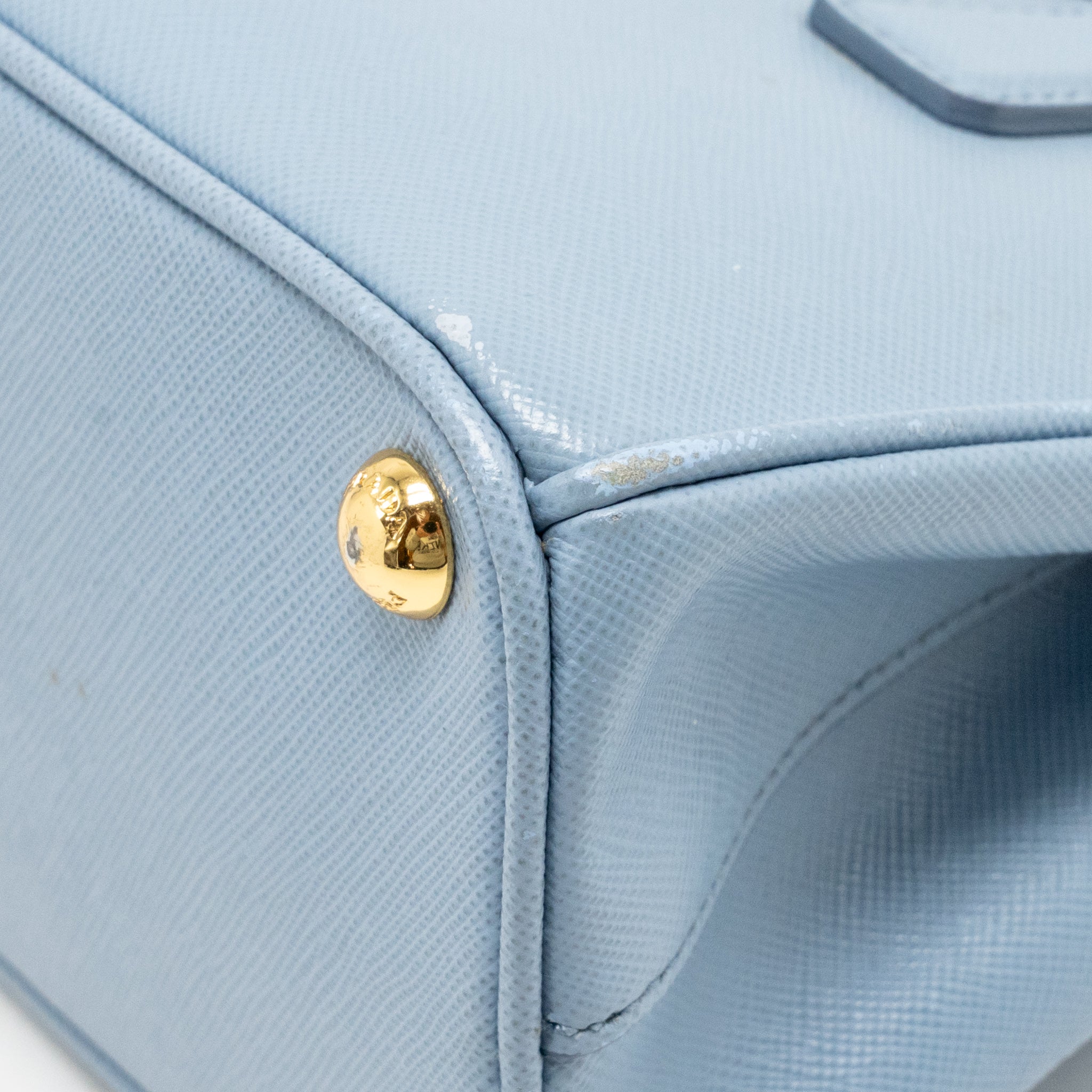 PARADA GALLERIA SAFFIANO MINI TOTE BAG LEATHER LIGHT BLUE GHW