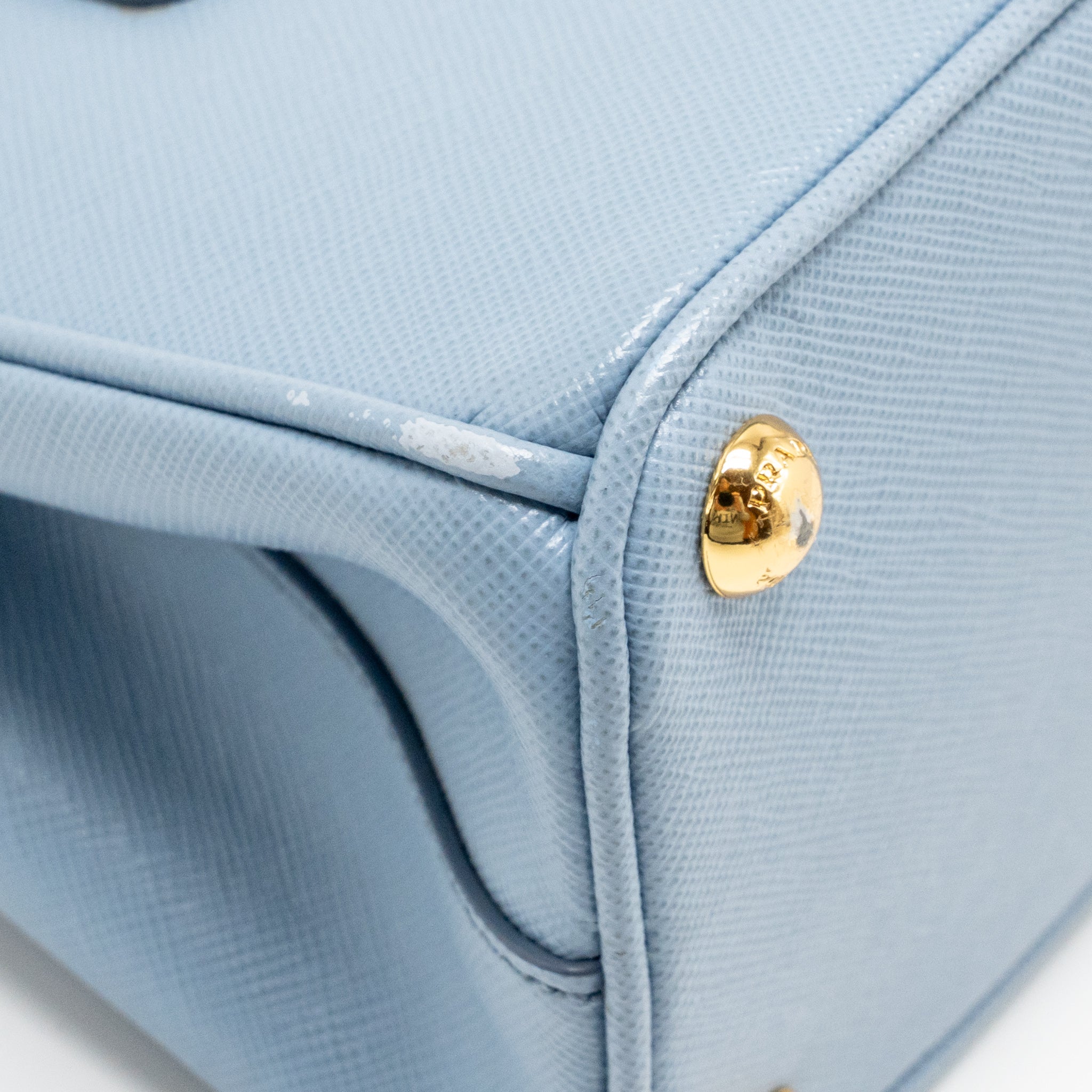 PARADA GALLERIA SAFFIANO MINI TOTE BAG LEATHER LIGHT BLUE GHW