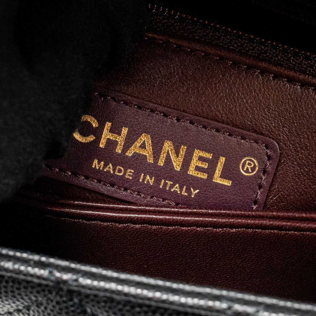 CHANEL SMALL COCO HANDLE CAVIAR BLACK LGHW (MICROCHIP)