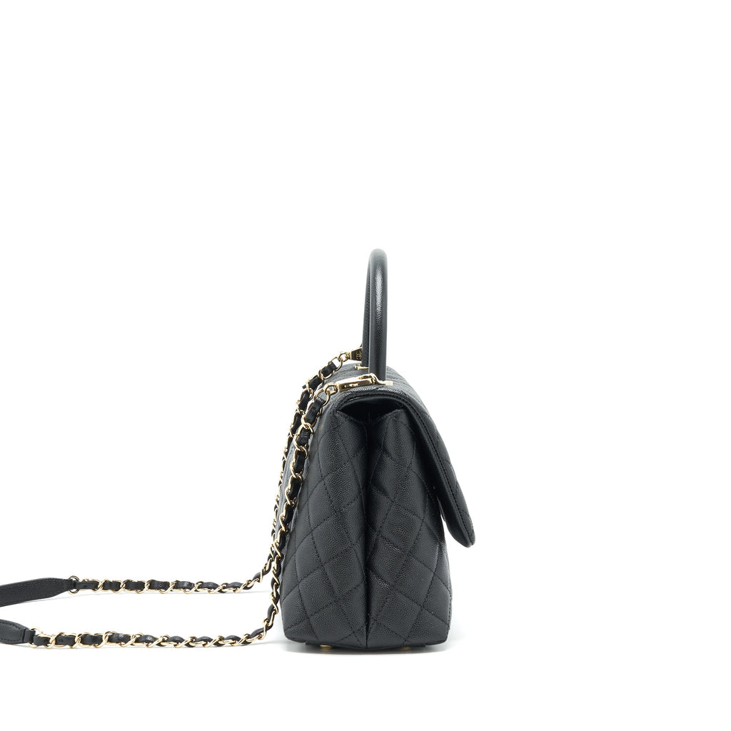 CHANEL MEDIUM COCO HANDLE CAVIAR BLACK LGHW