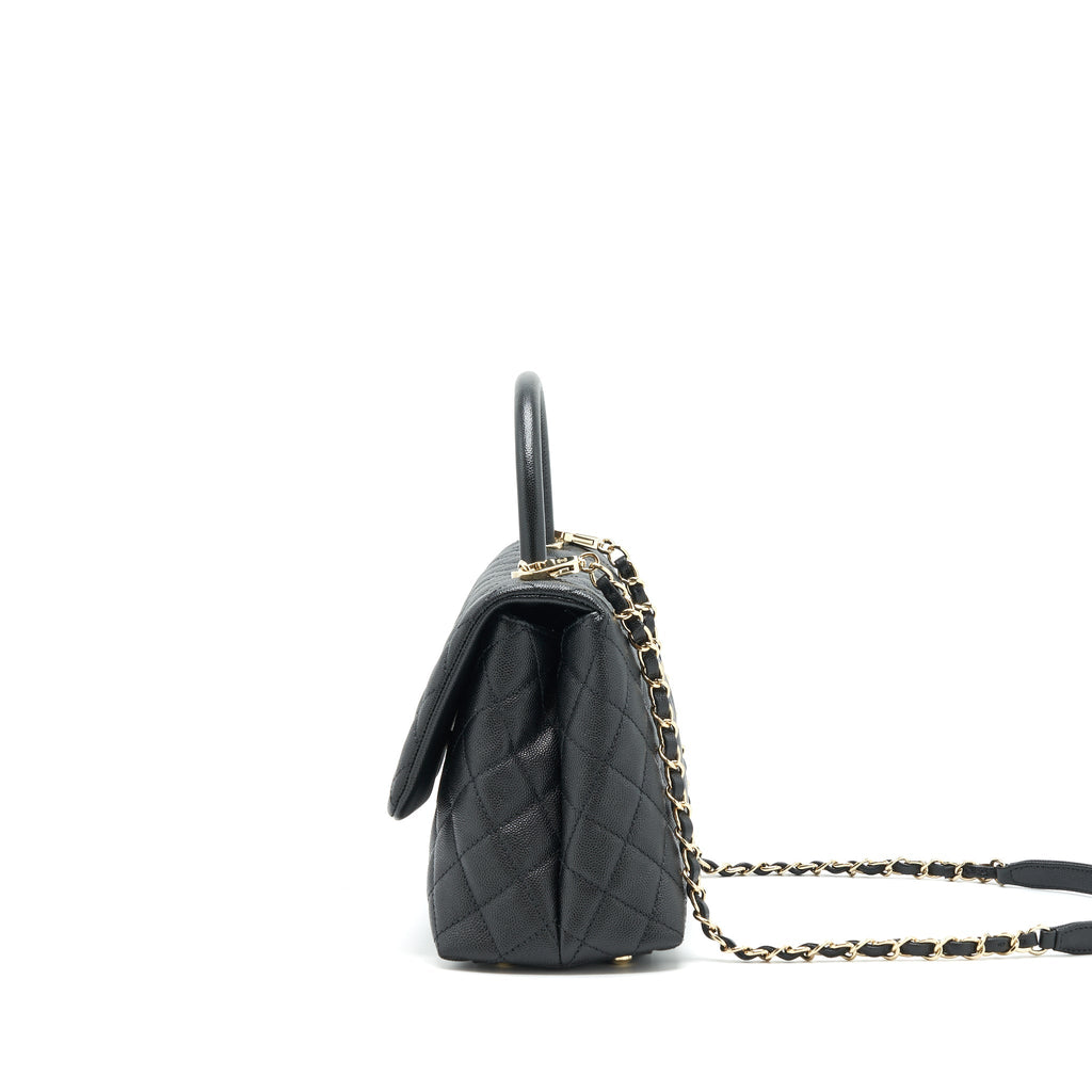 CHANEL MEDIUM COCO HANDLE CAVIAR BLACK LGHW