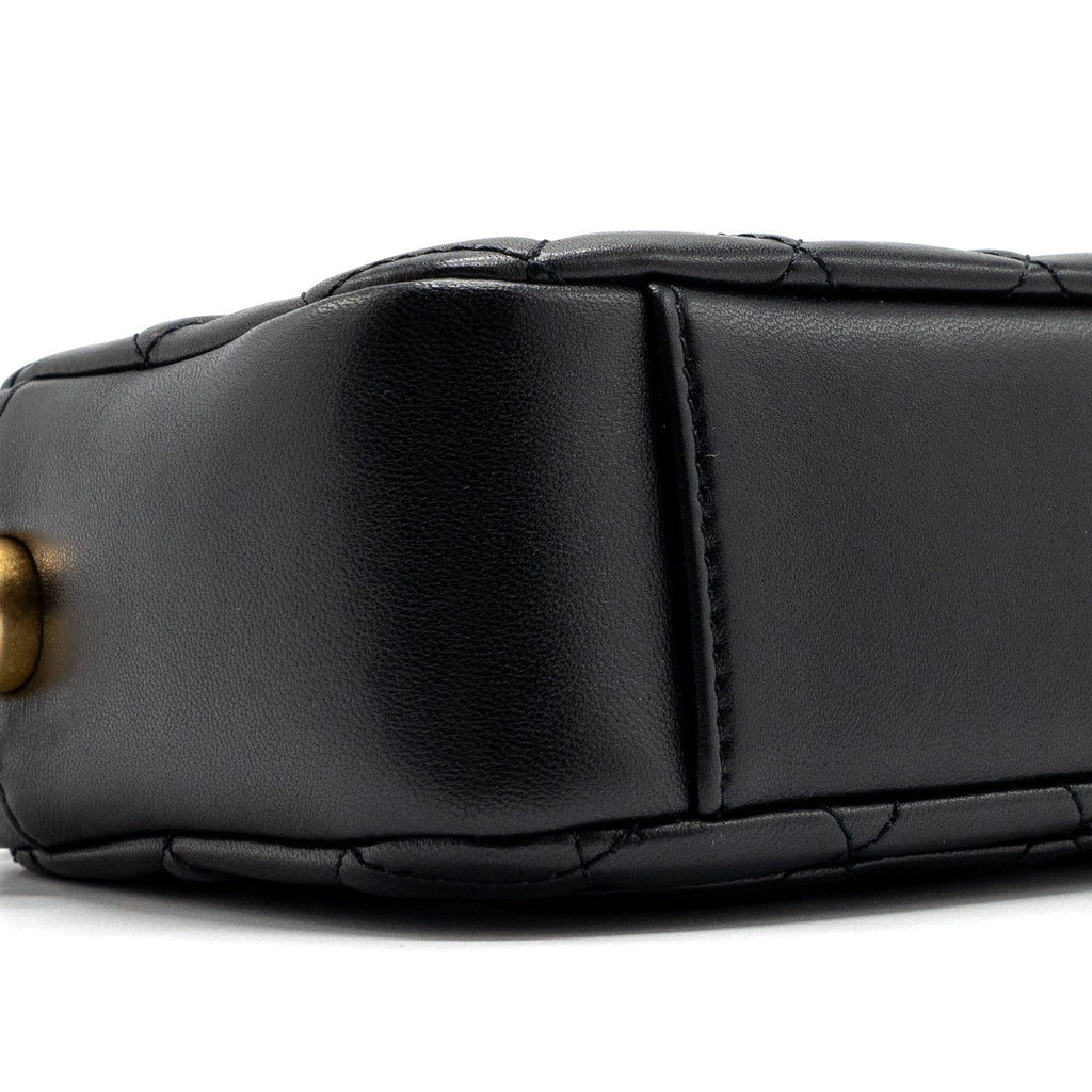 CHANEL PEARL CRUSH CAMERA BAG LAMBSKIN BLACK GHW (MICROCHIP)