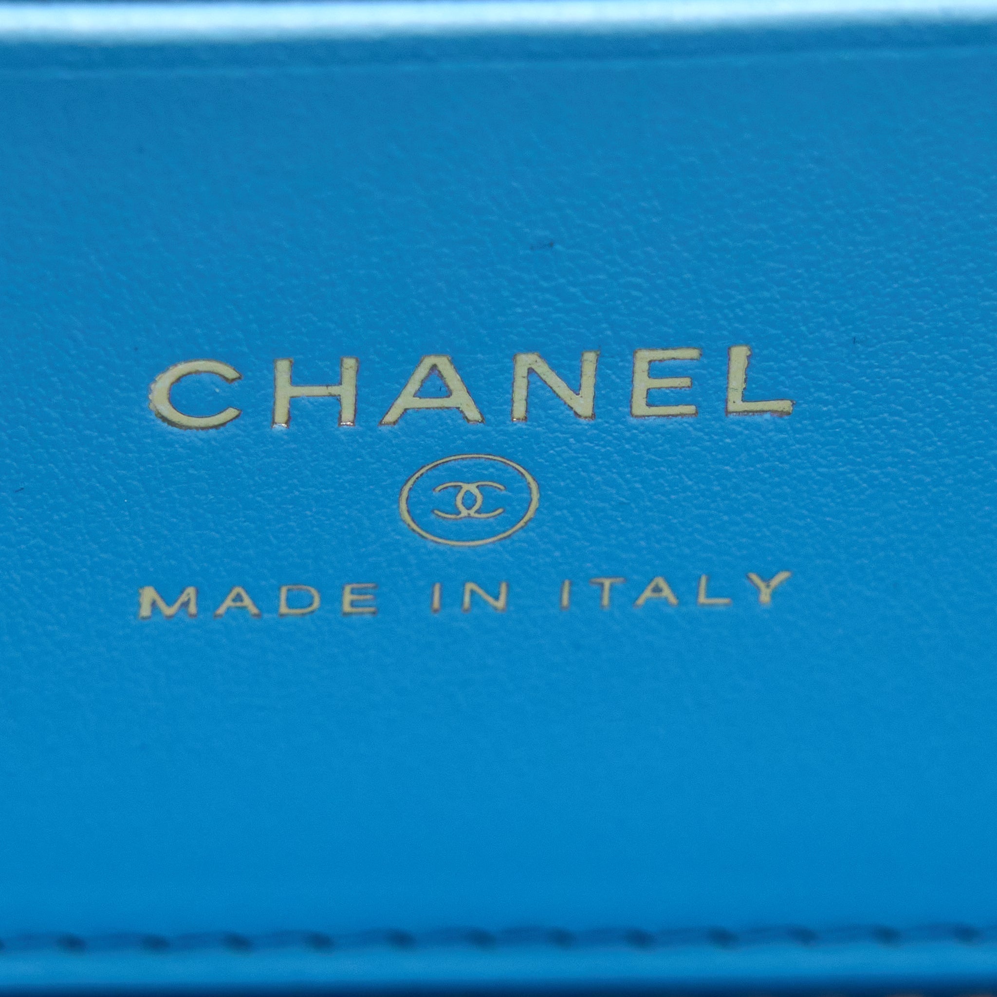 CHANEL 22S LETTER TOP HANDLE LONG VANITY CAVIAR BLUE GHW