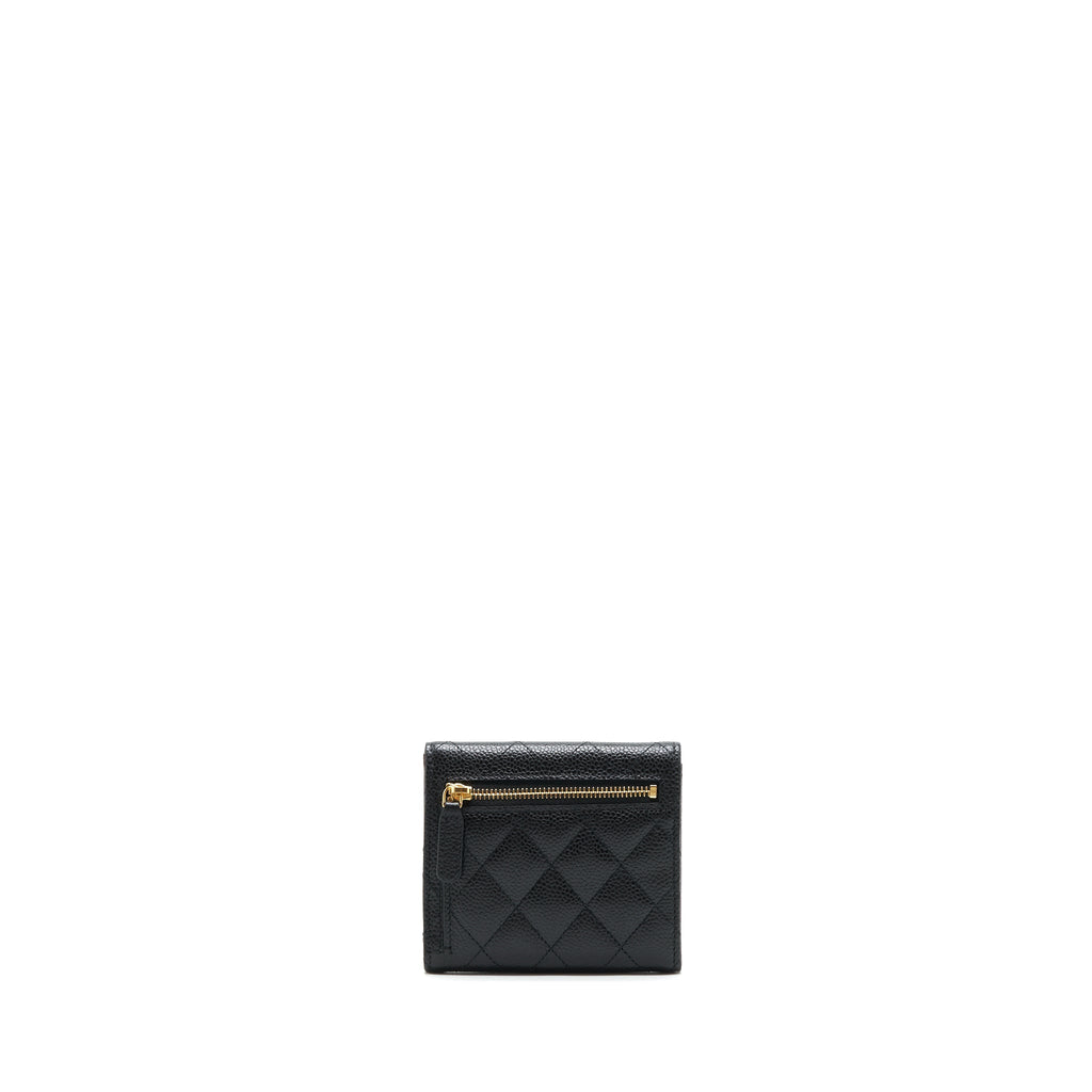 CHANEL SMALL FLAP WALLET CAVIAR BLACK GHW