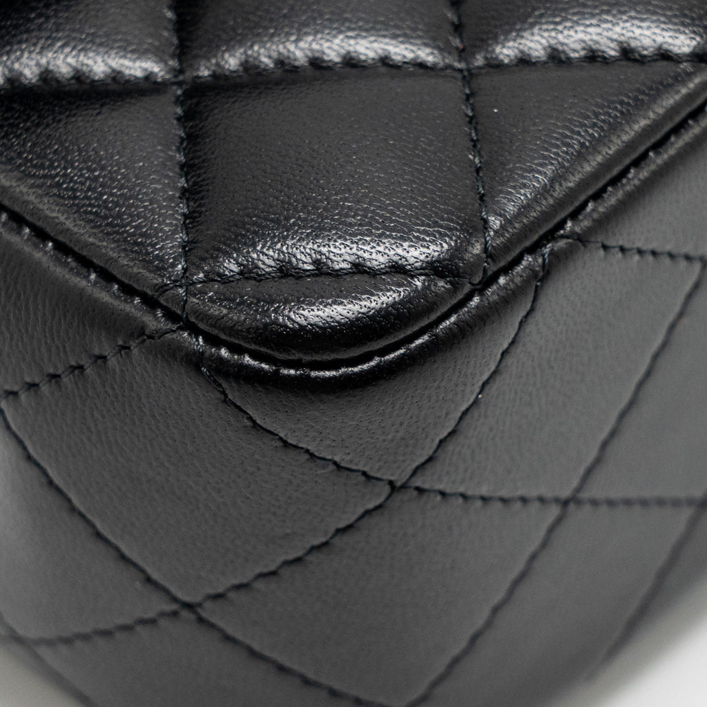 CHANEL TOP HANDLE MINI RECTANGULAR LAMBSKIN BLACK LGHW (MICROCHIP)