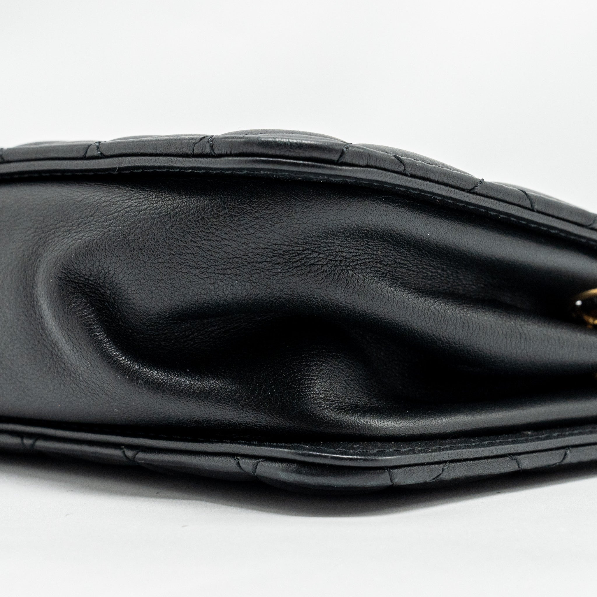 CHANEL GIANT CC LOGO MINI TOTE BAG LAMBSKIN BLACK GHW
