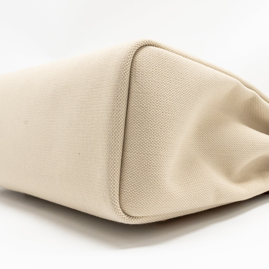 HERMES HERBAG 31 ZIP BAG CANVAS/HUNTER LEATHER BETON/NATA SHW