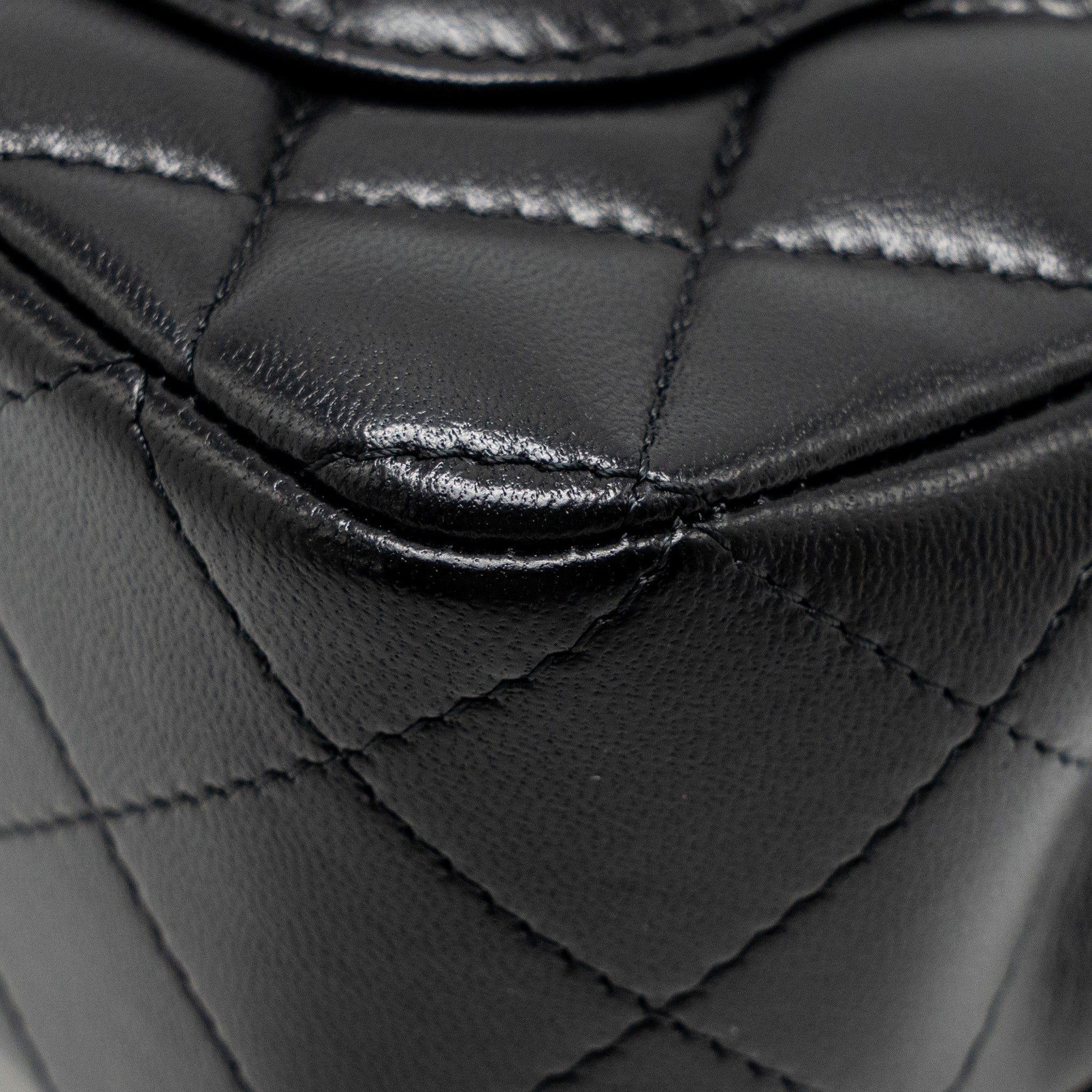 CHANEL TOP HANDLE MINI RECTANGULAR LAMBSKIN BLACK LGHW (MICROCHIP)