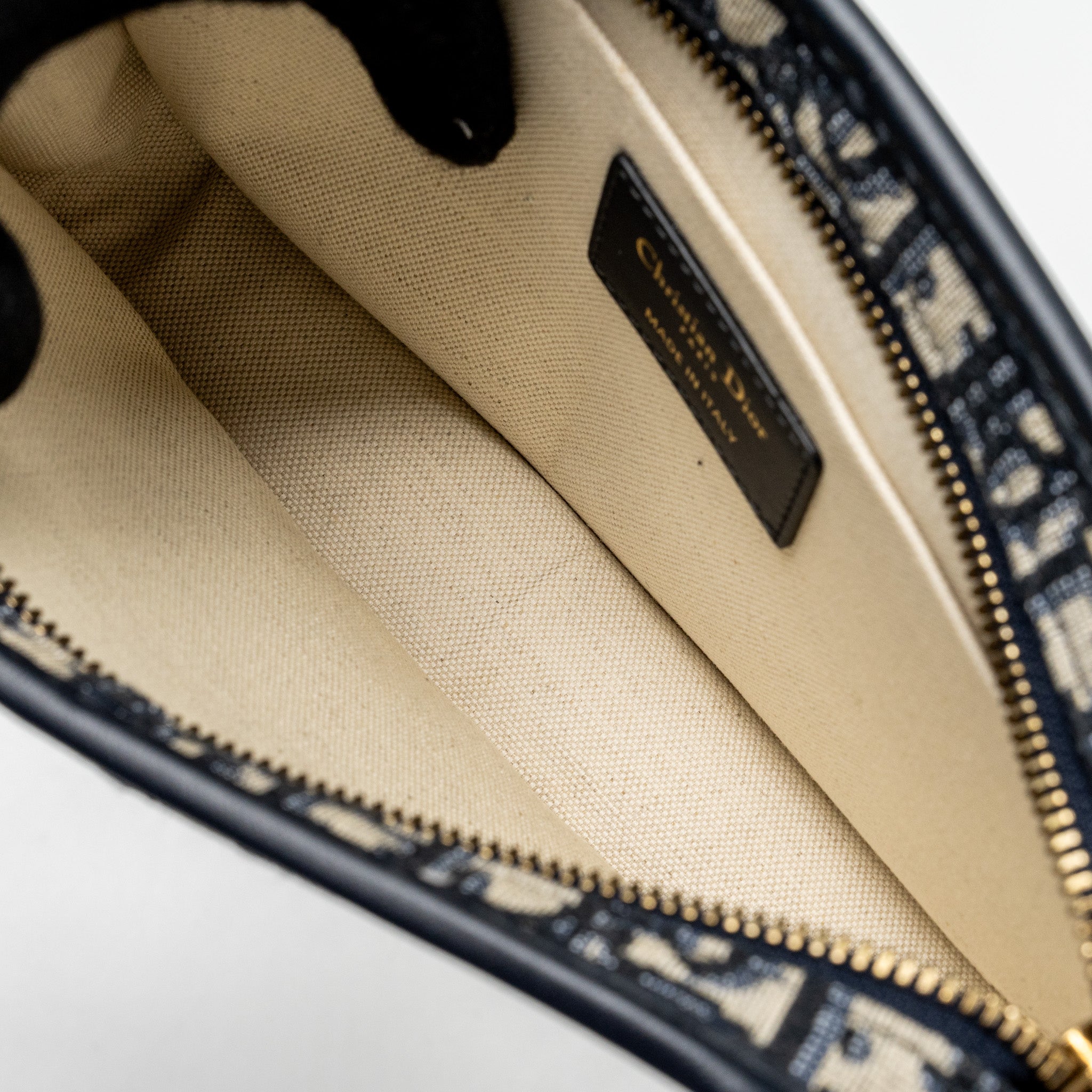 DIOR OBLIQUE DIORQUAKE CLUTCH CANVAS BLUE GHW