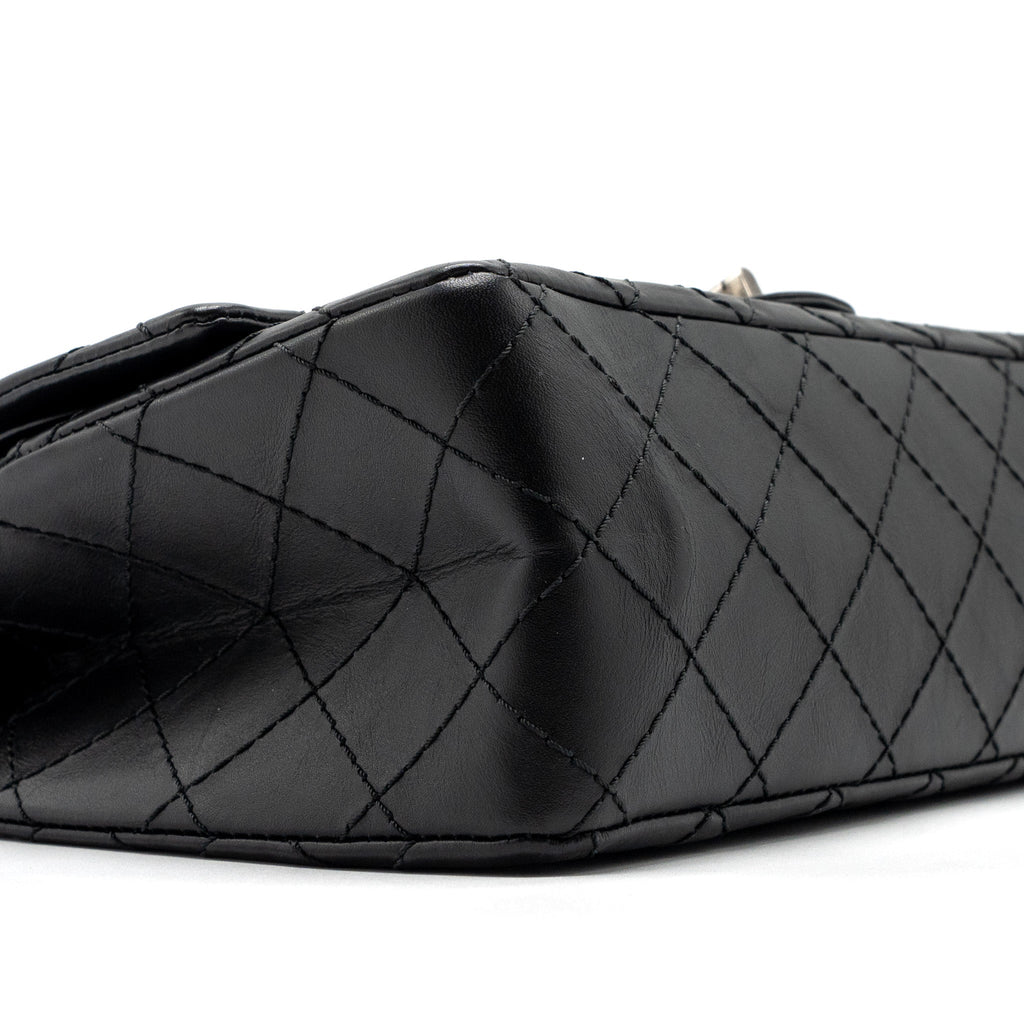 CHANEL 2.55 SMALL REISSUE FLAP  BAG AGED CALFSKIN BLACK RUTHENIUM HARDWARE