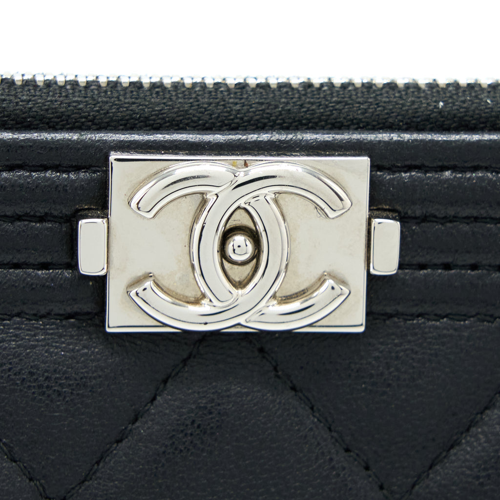CHANEL BOY CLUTCH LAMBSKIN BLACK SHW