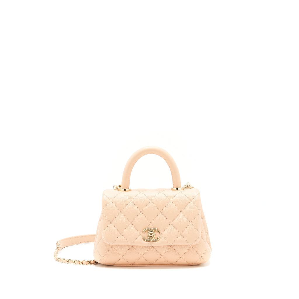 CHANEL EXTRA MINI COCO HANDLE 20CM CAVIAR LIGHT PINK LGHW